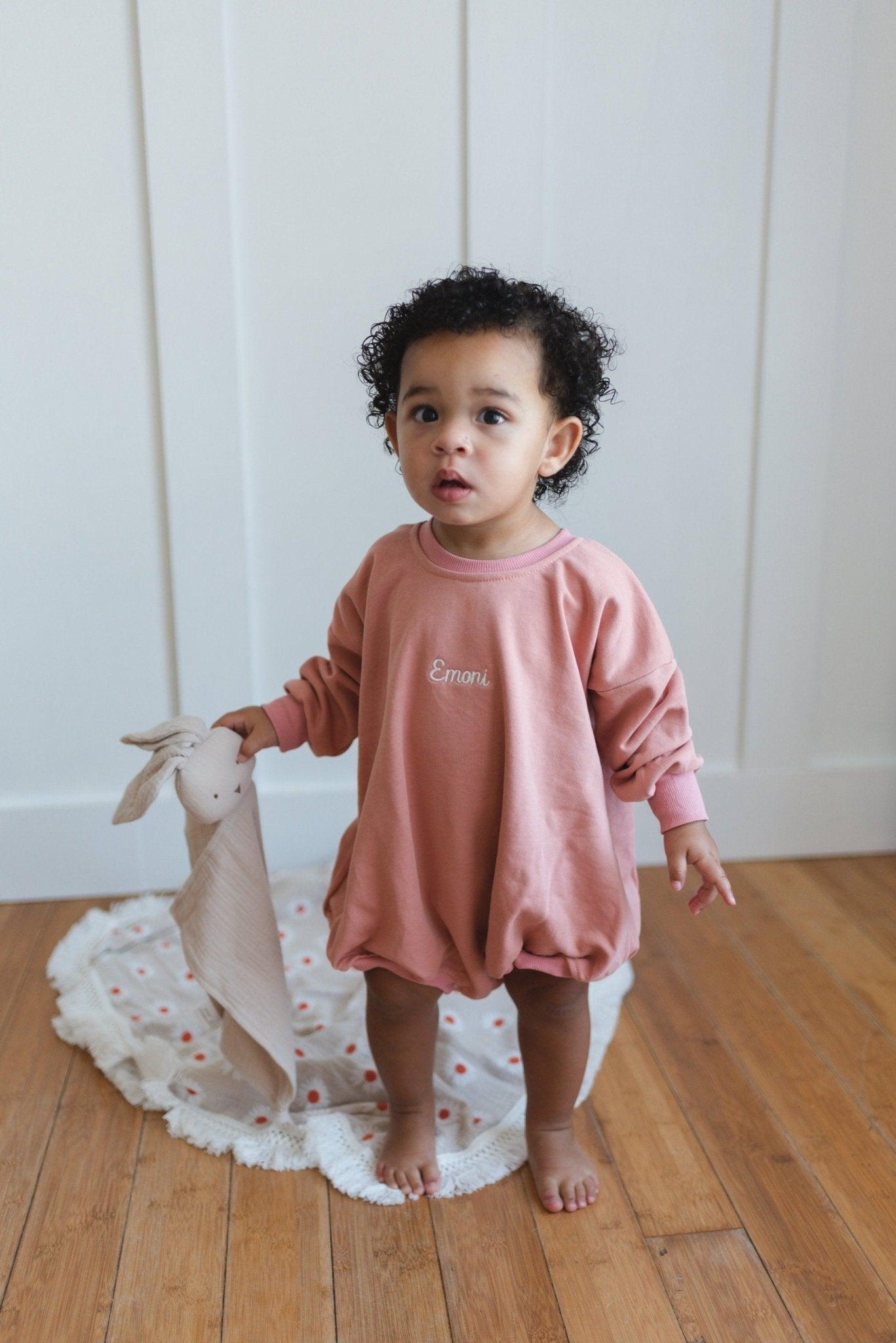 Custom Embroidered Sweatshirt Romper - more colors