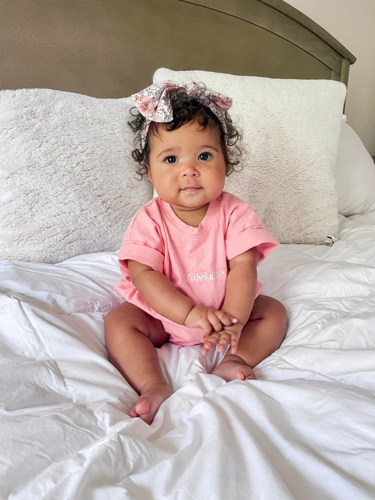 Custom Embroidered T-Shirt Romper - more colors