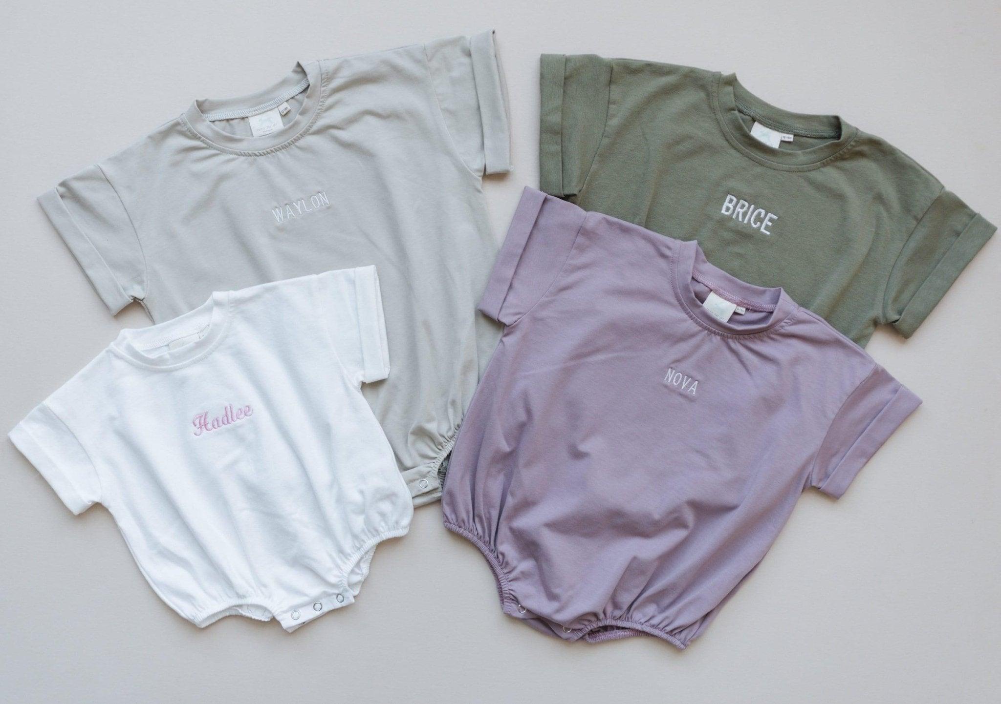 Custom Embroidered T-Shirt Romper - more colors