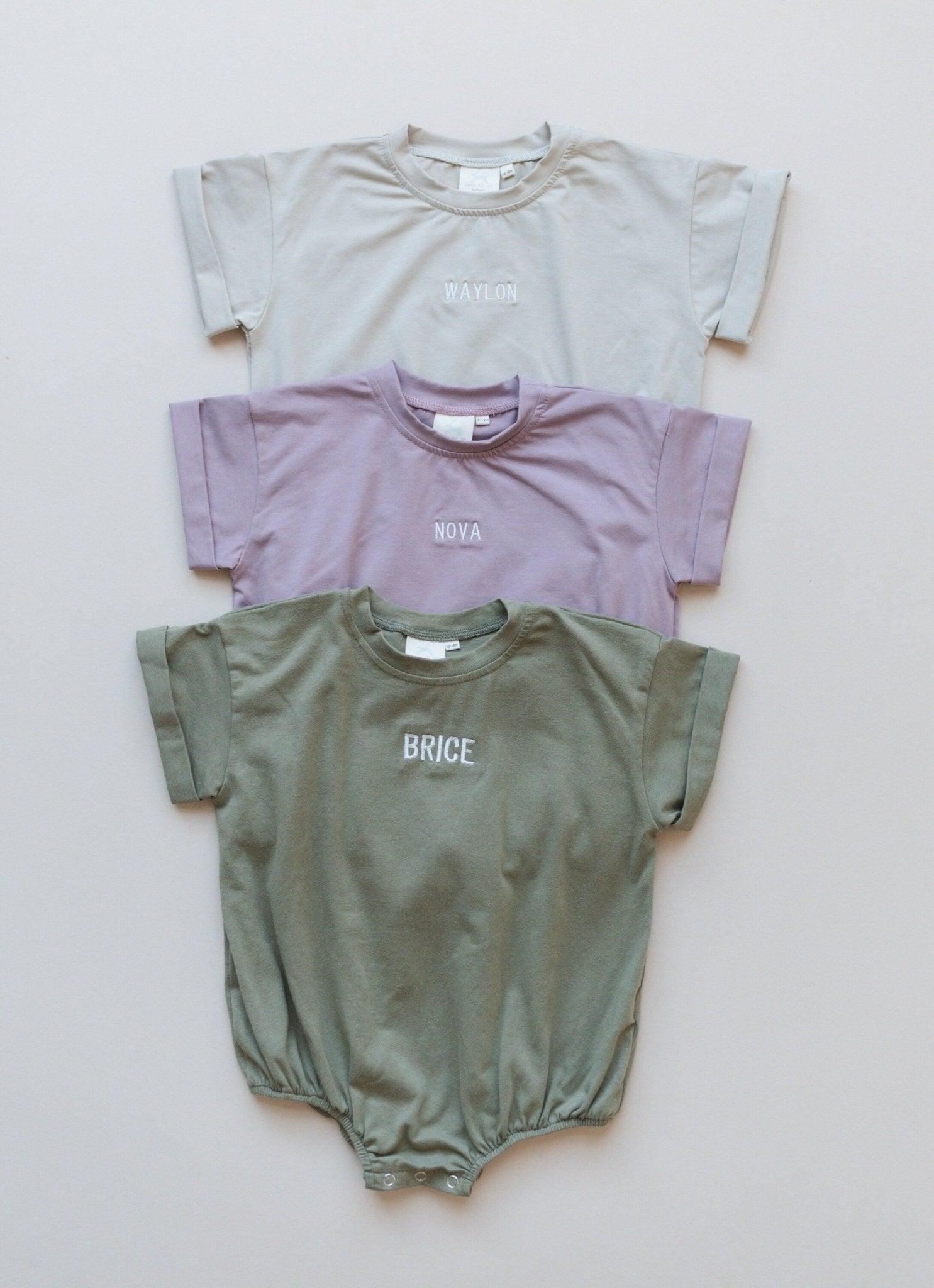 Custom Embroidered T-Shirt Romper - more colors