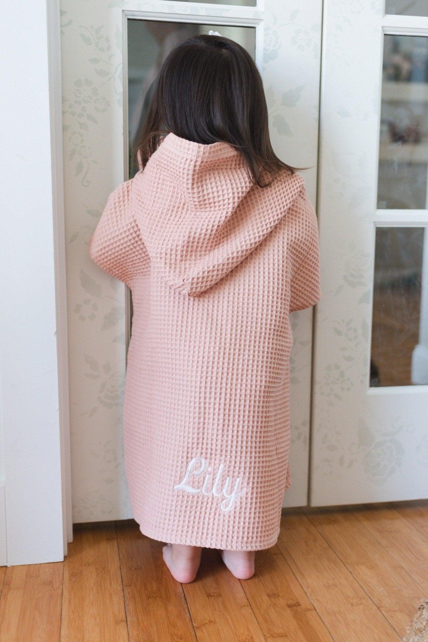 Custom Embroidered Waffle Beach Towel Poncho - more colors