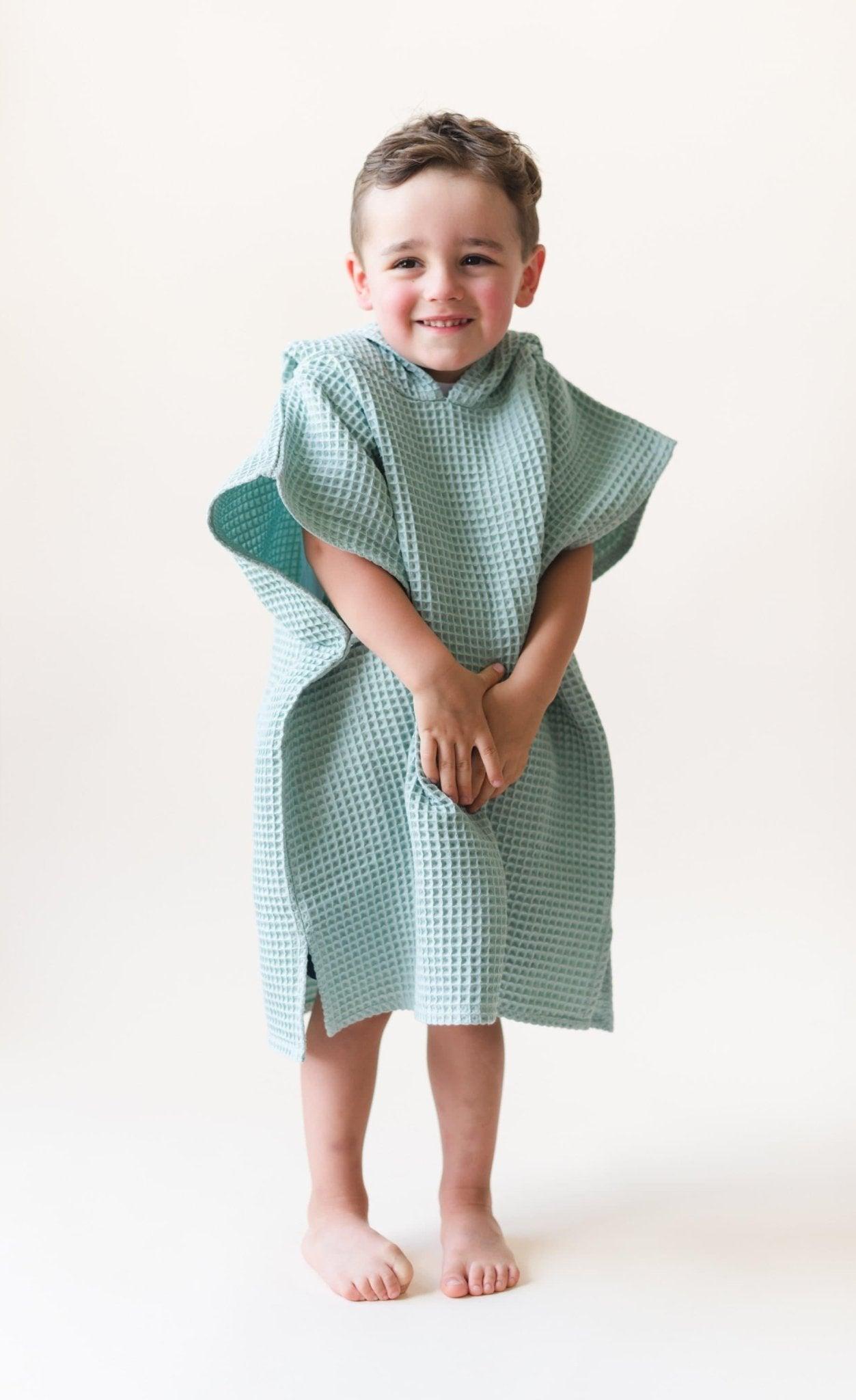 Custom Embroidered Waffle Beach Towel Poncho - more colors