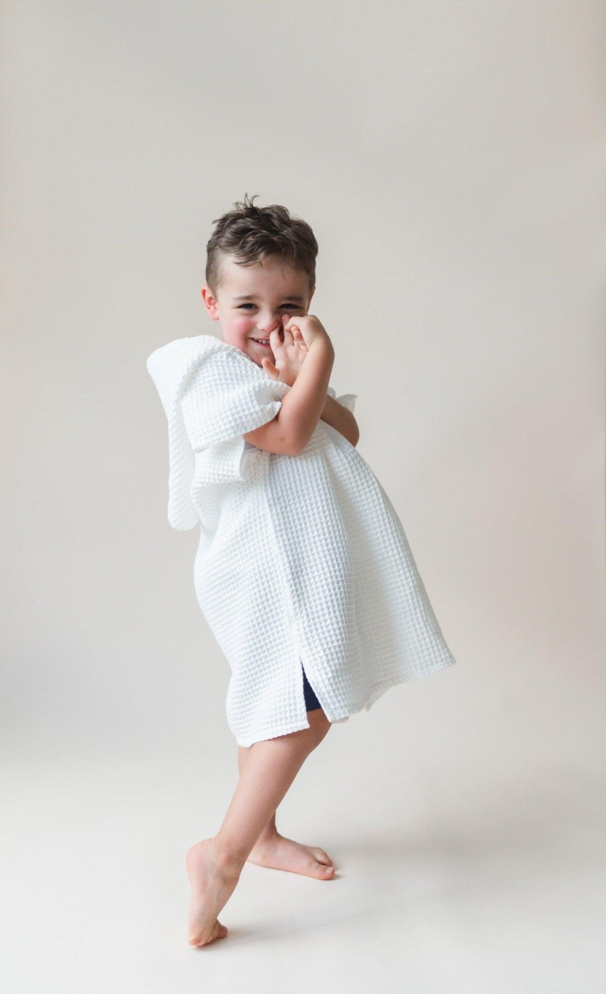 Custom Embroidered Waffle Beach Towel Poncho - more colors
