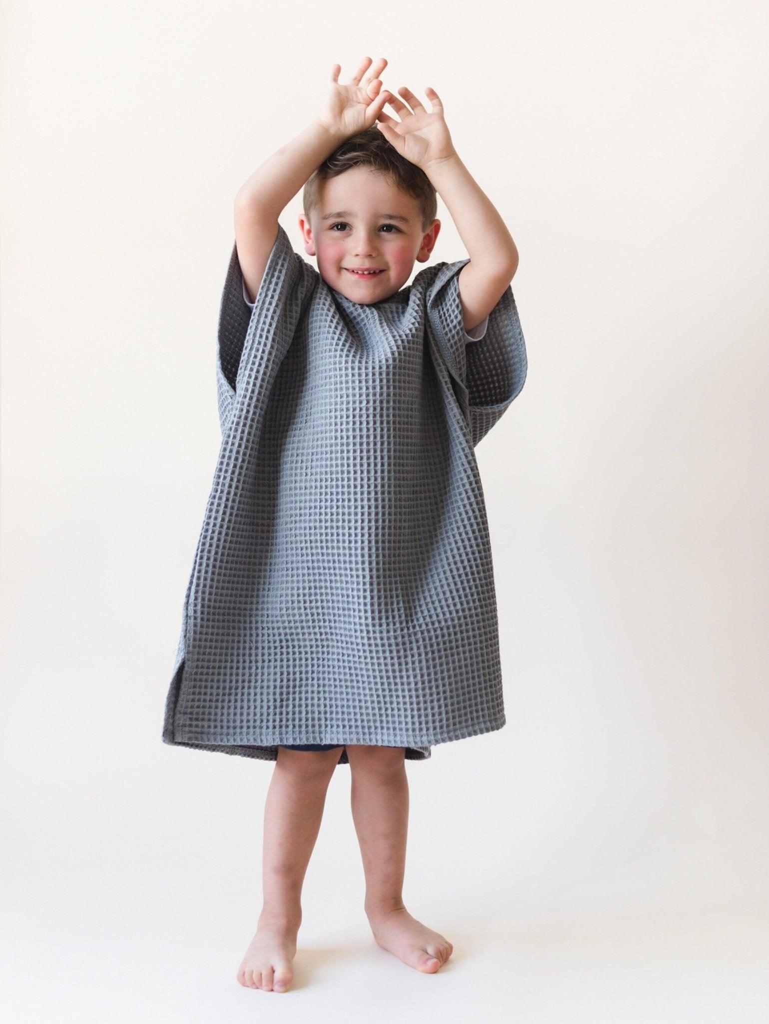 Custom Embroidered Waffle Beach Towel Poncho - more colors