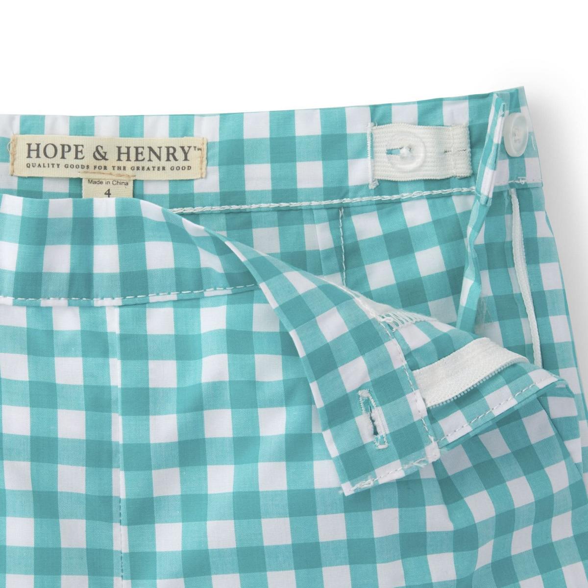 Baby Pleated Short - Teal Gingham