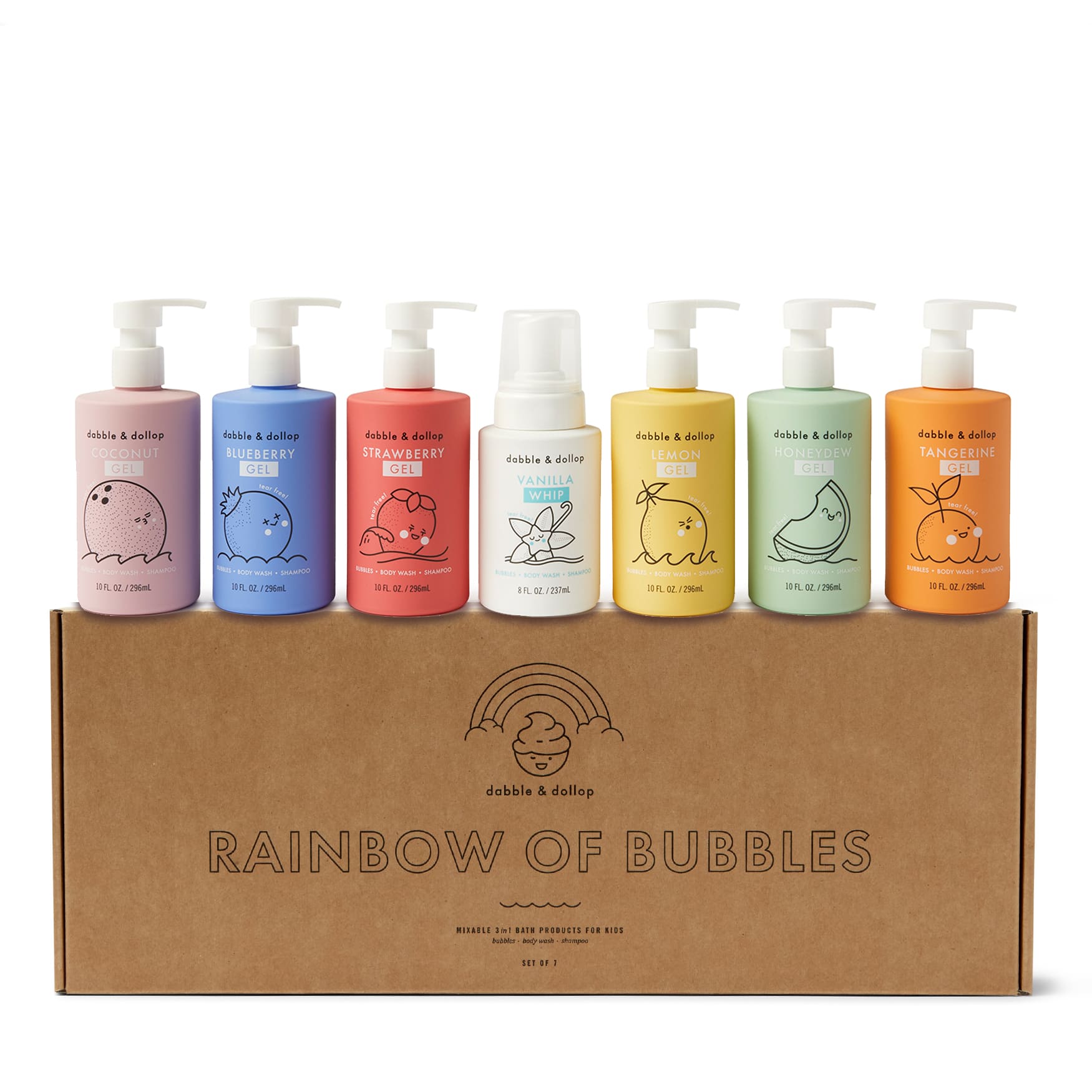 Rainbow of Bubbles Bath Set Box Set Dabble & Dollop   