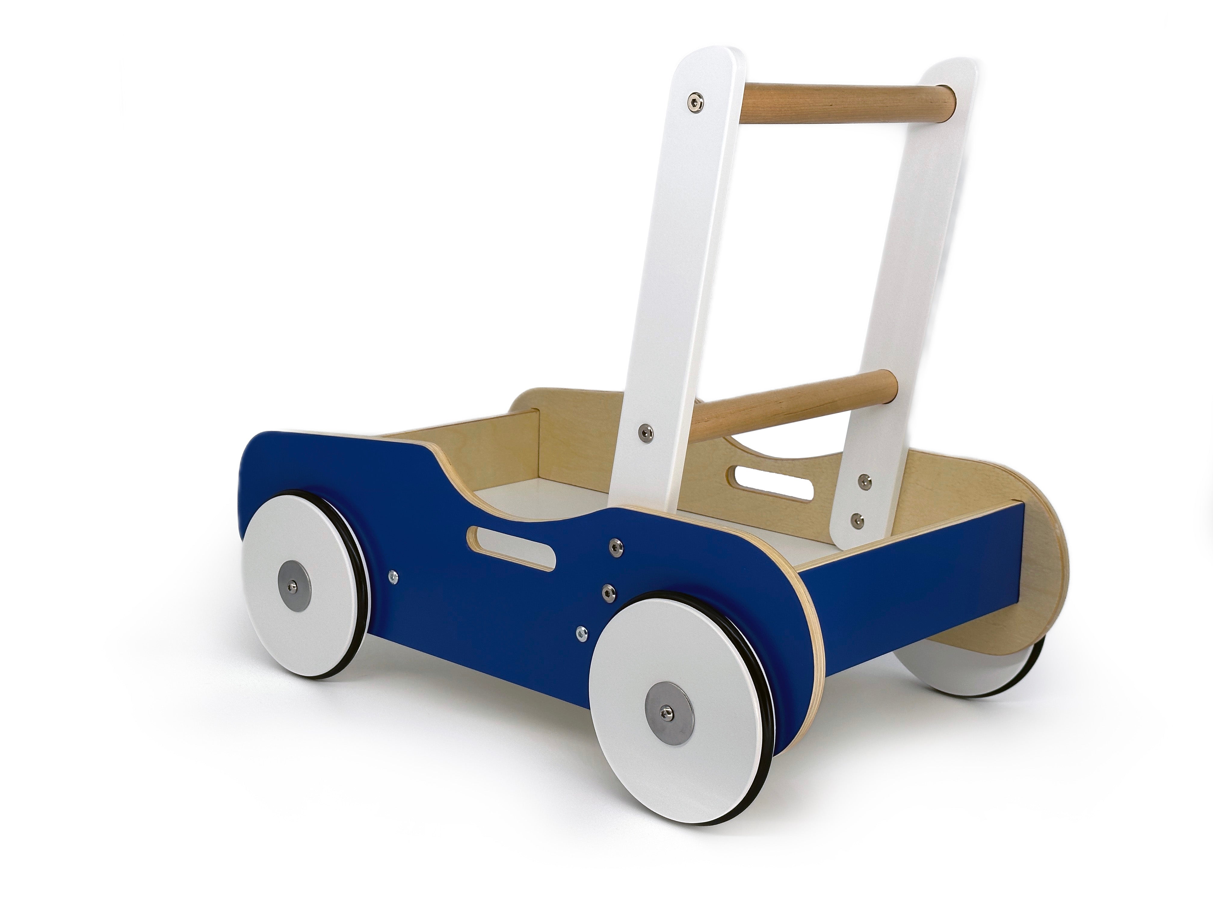 Luma Buggy: Navy Blue Handcrafted Wooden Push Cart Push Walker Luma Goods Co.   