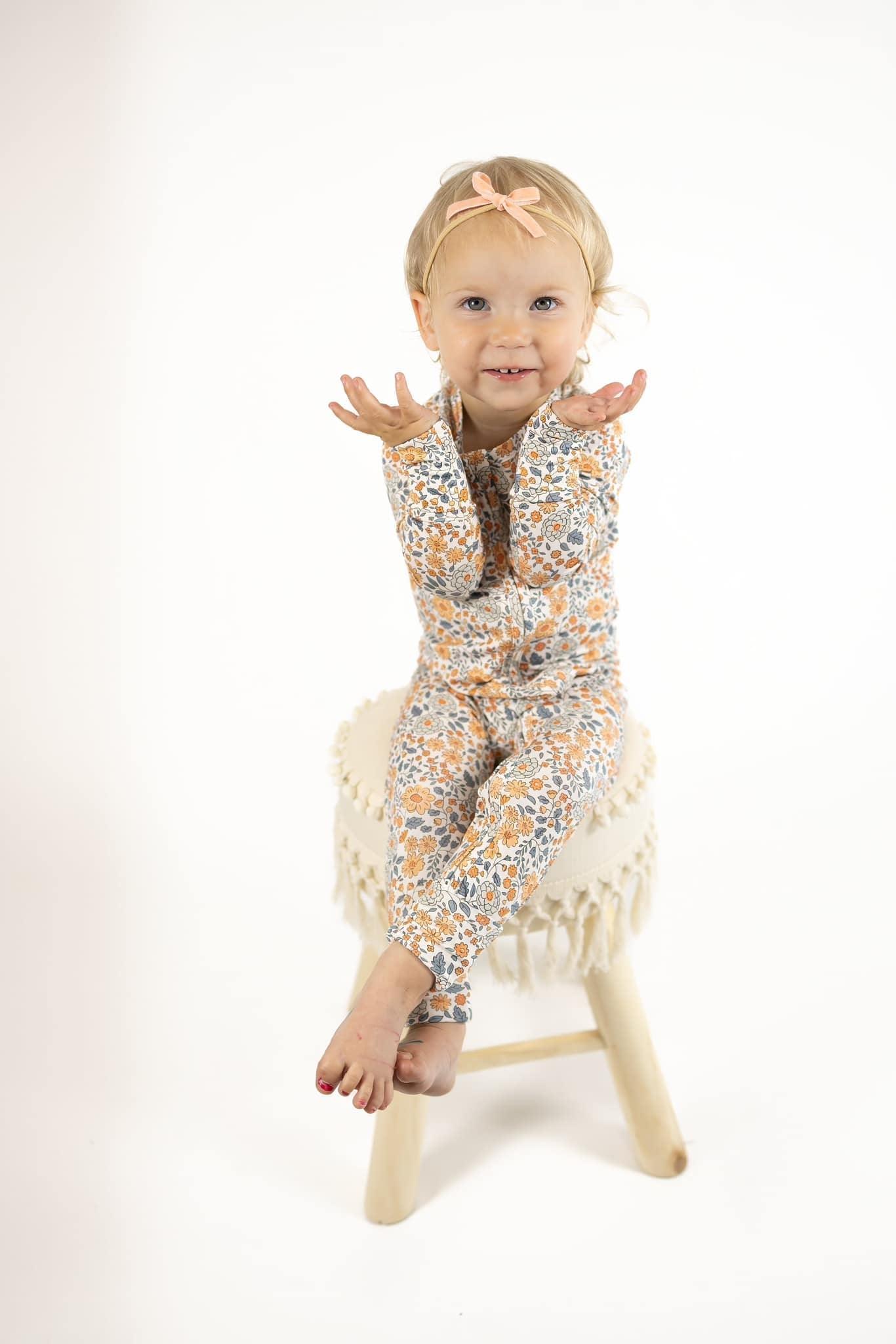 Darling Ditsy Bamboo Zippy Romper