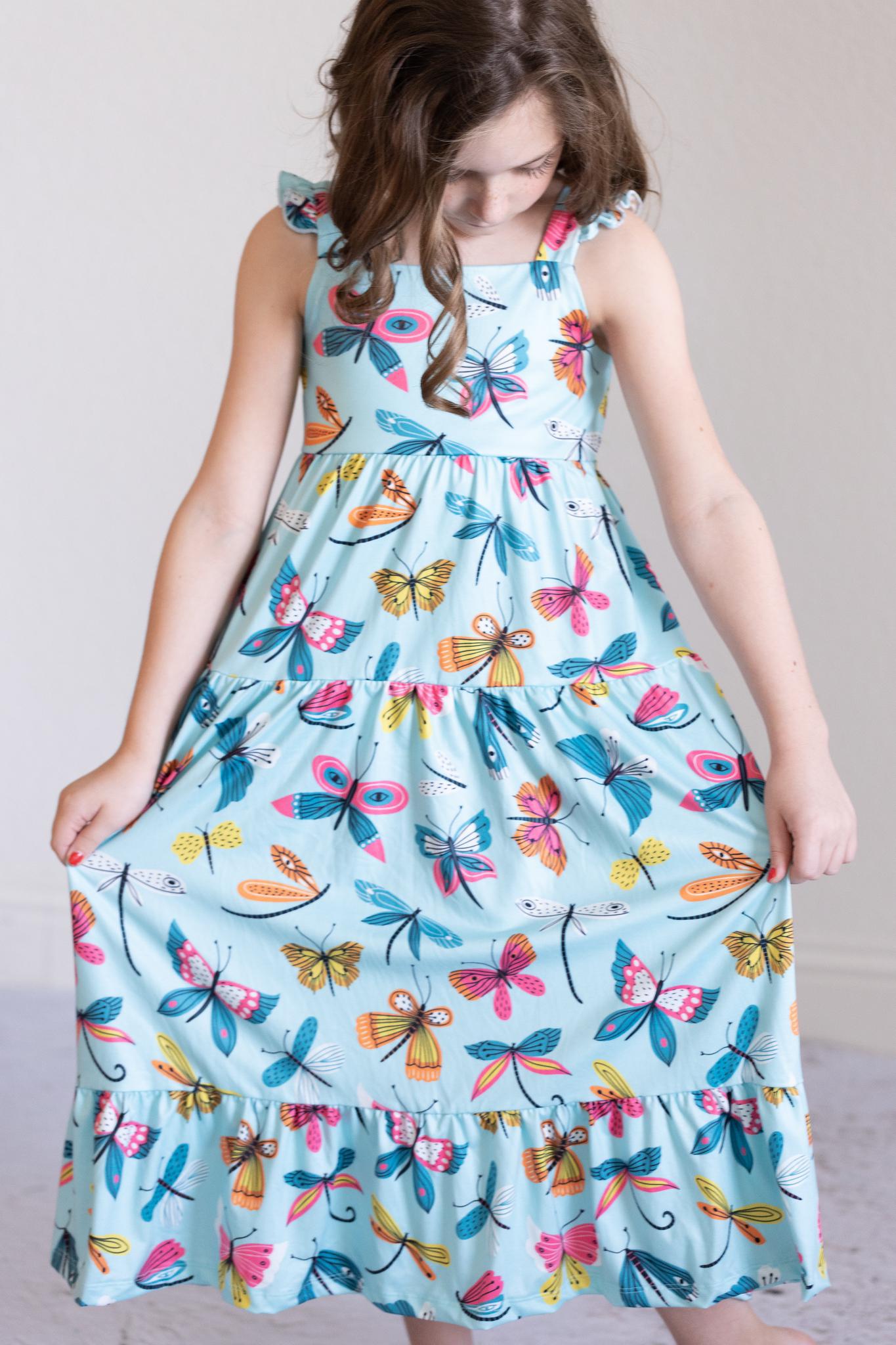 SALE Little Flutters Ruffle Maxi Dress