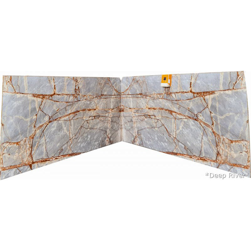 Deep River Gray Bookmatching Marble Slabs Polished - Livfloors Collection