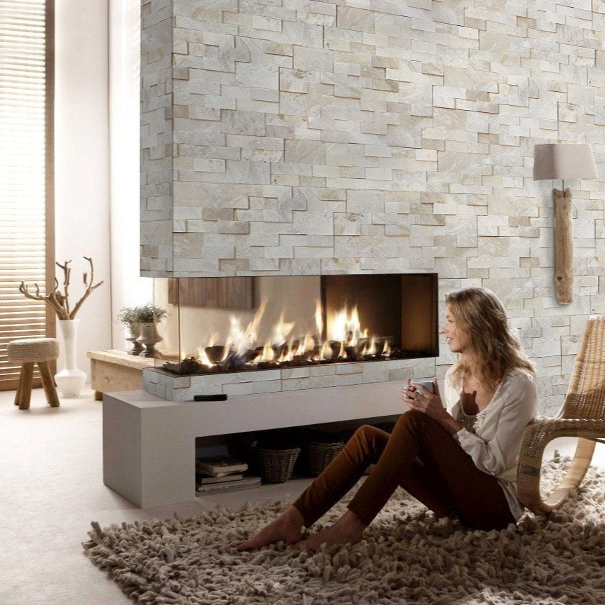 Diana Royal Ledger 3D Panel 6"x24" Honed Natural Marble Wall Tile - Belair Collection