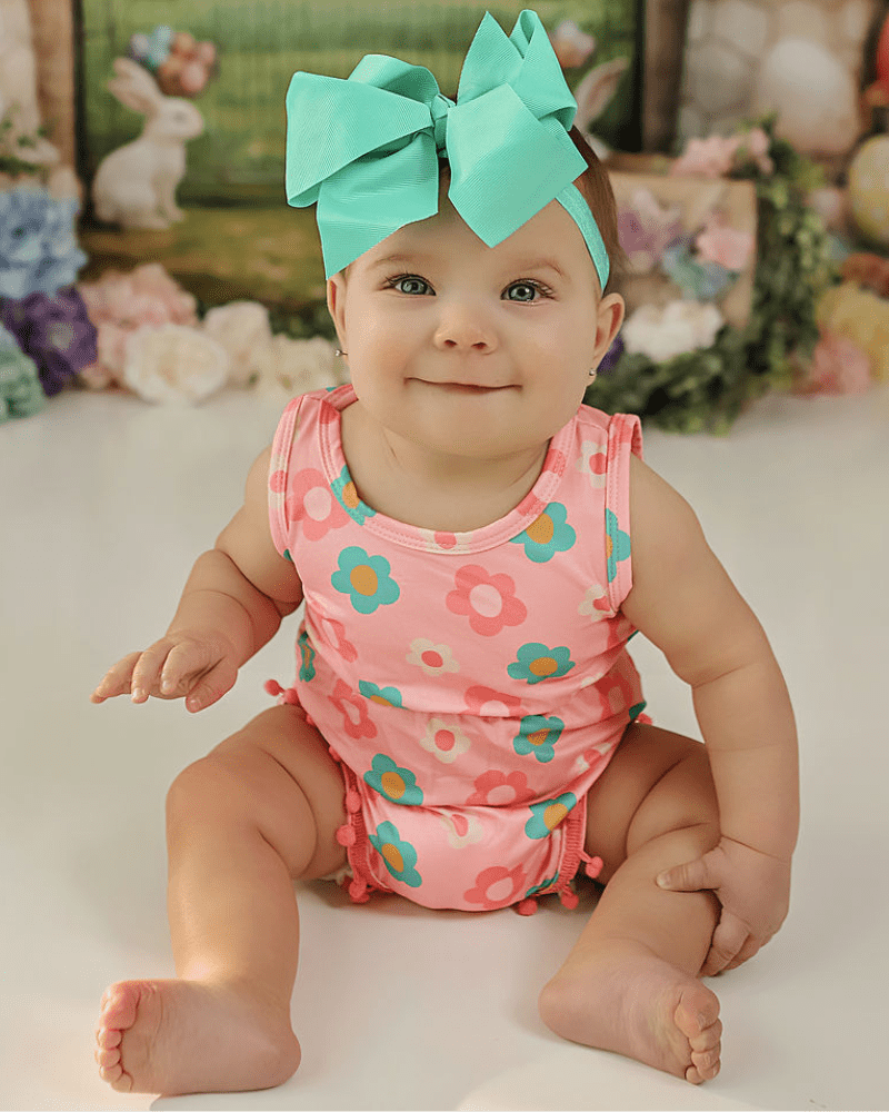 Dillon Pom Pom Romper - Bubblegum Blossom