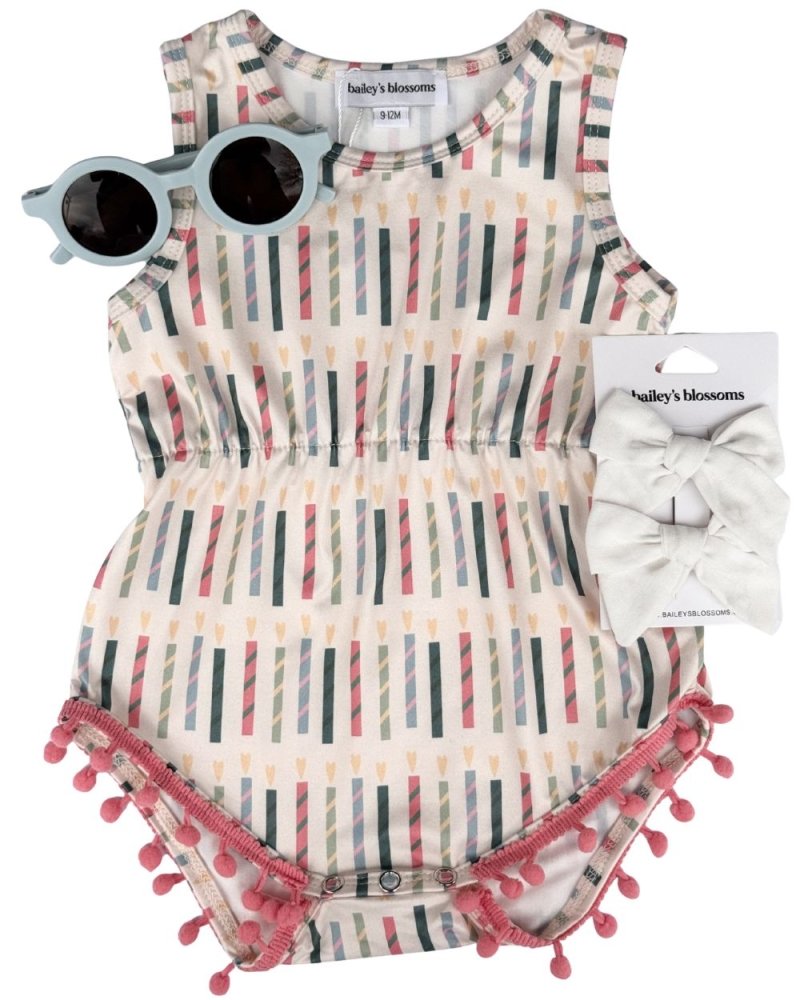Dillon Pom Pom Romper - Make a Wish