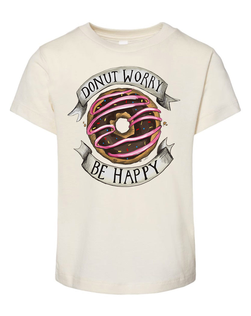 Donut Worry be Happy - Natural [Children's Tee] Onesie Raising Tito   