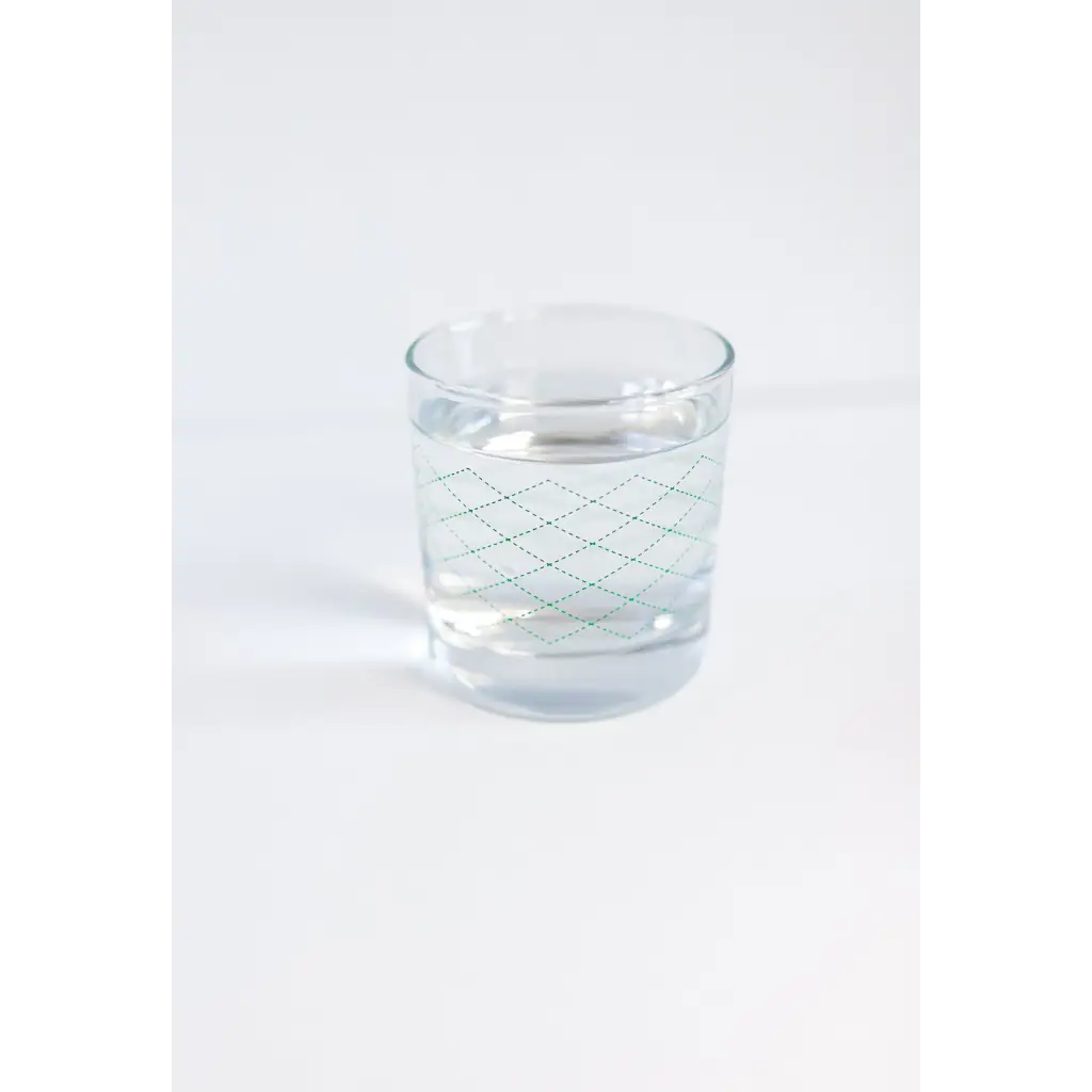 Heavy-based 10oz Gingham Cocktail Glass with Diamond Pattern