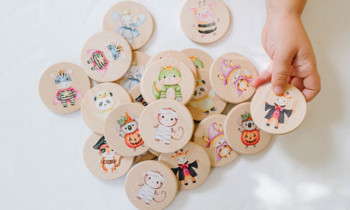 Dress-Up Animals Matching Tiles