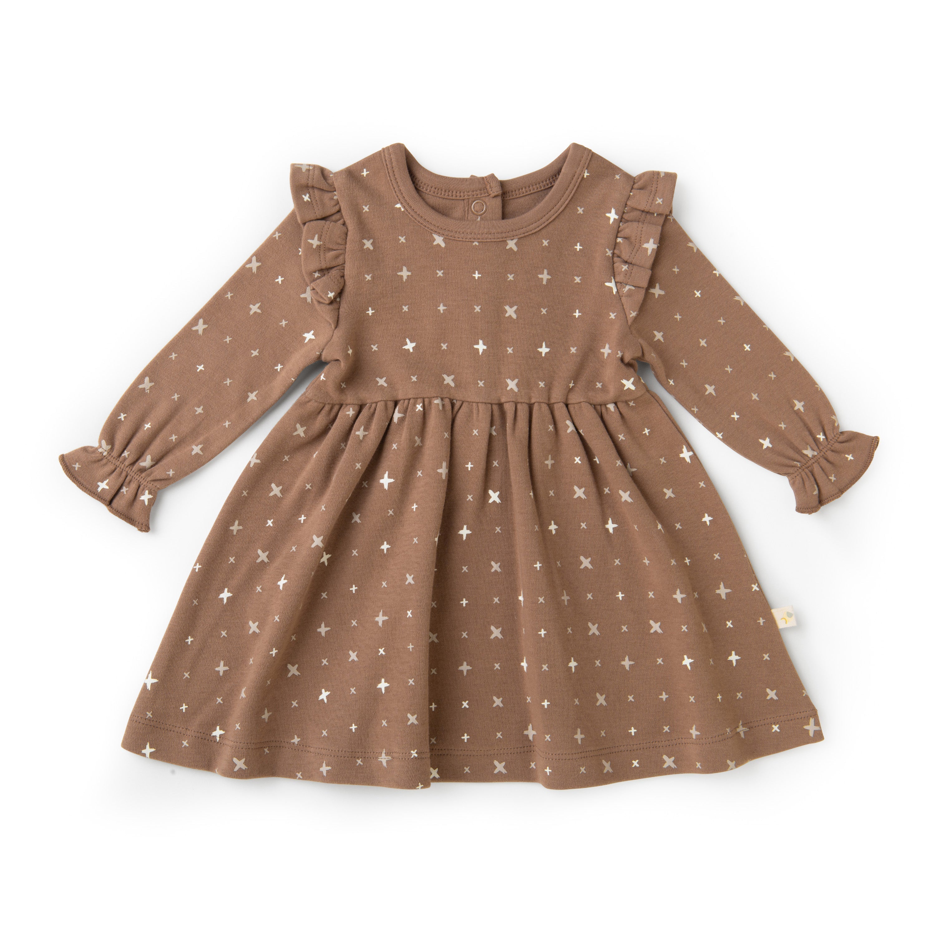 Organic Girls Ruffle Dress - Sparkle Ruffle Dress Makemake Organics   