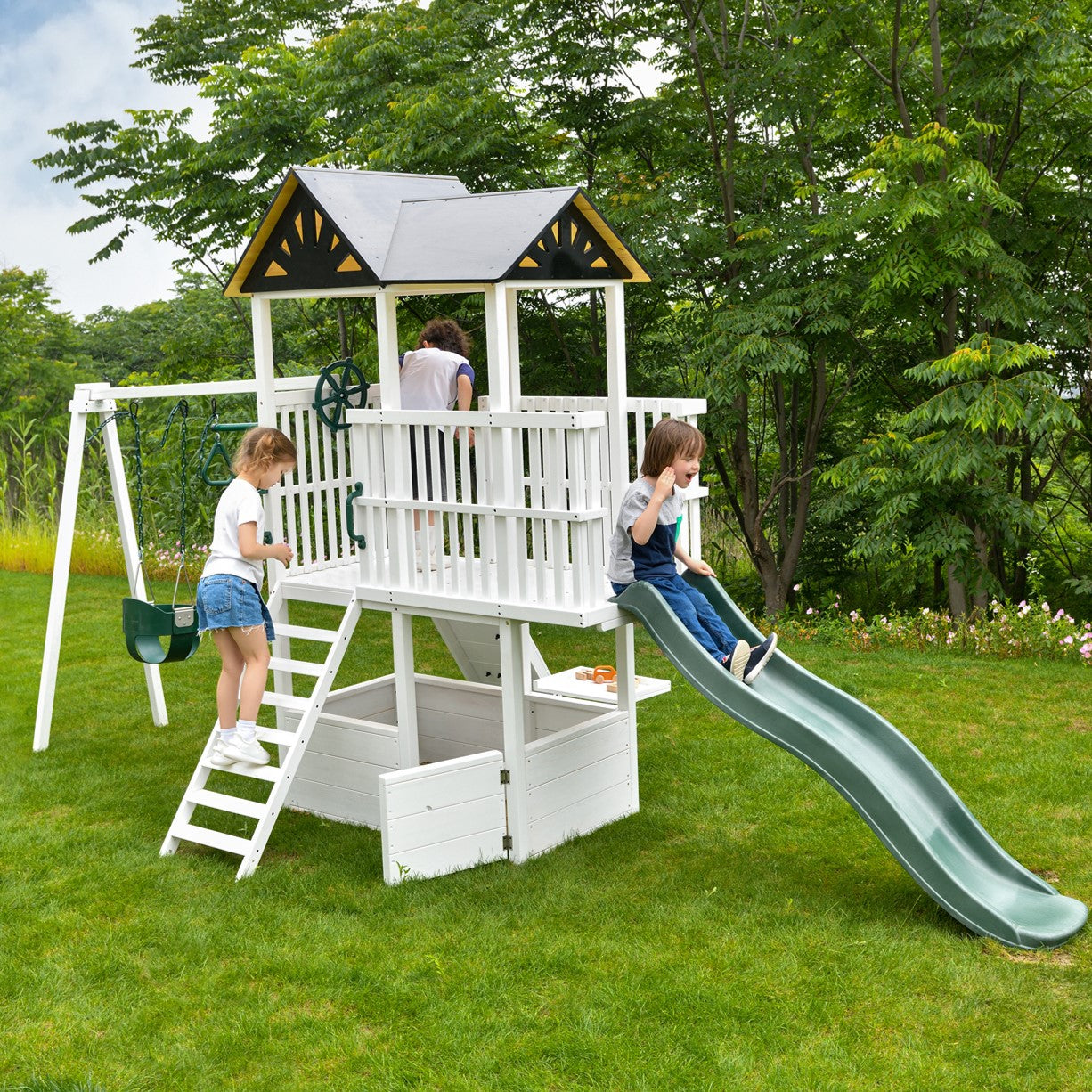 Craftsman - Modern Backyard Outdoor Swing Set Outdoor Avenlur.com   