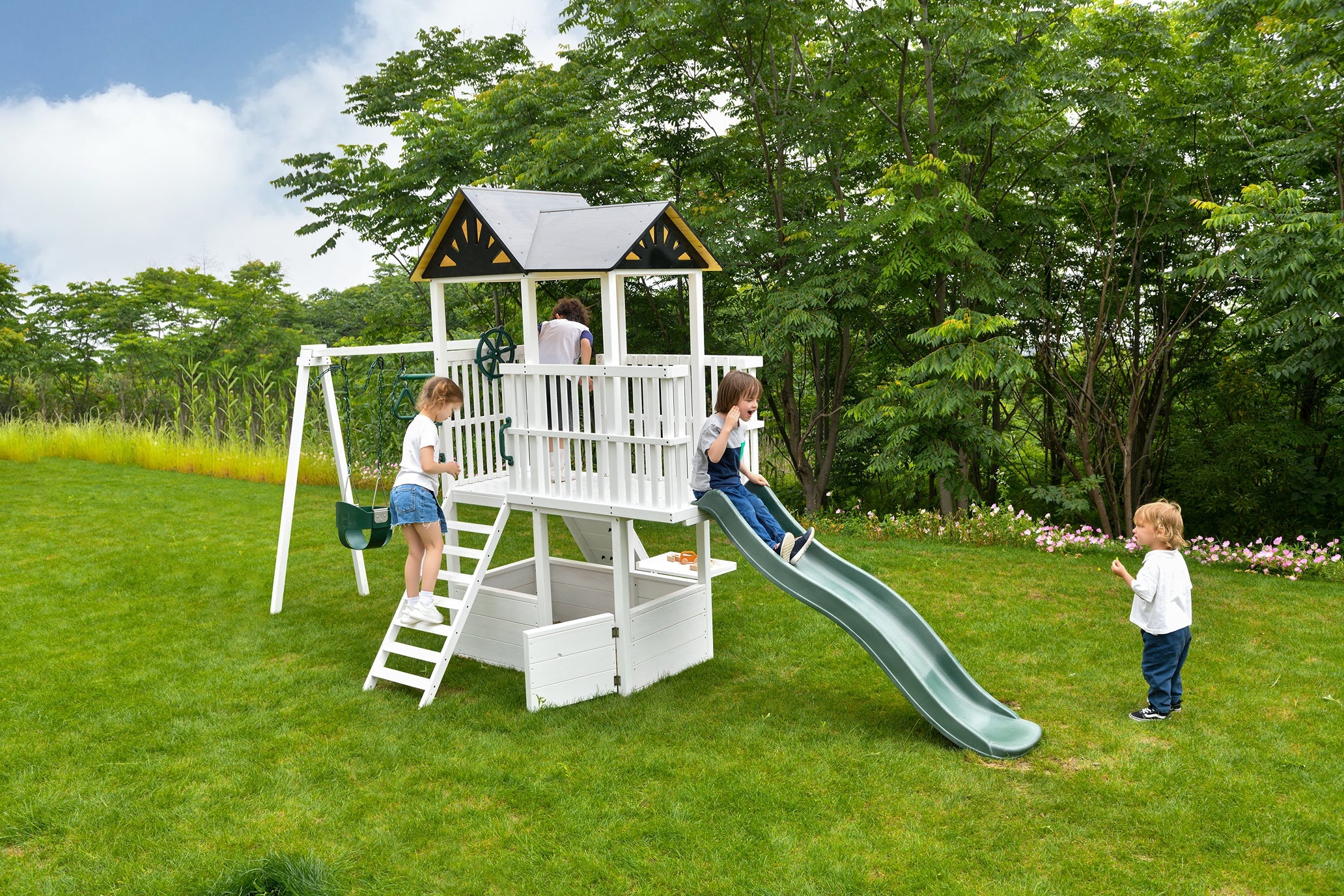 Craftsman - Modern Backyard Outdoor Swing Set Outdoor Avenlur.com   