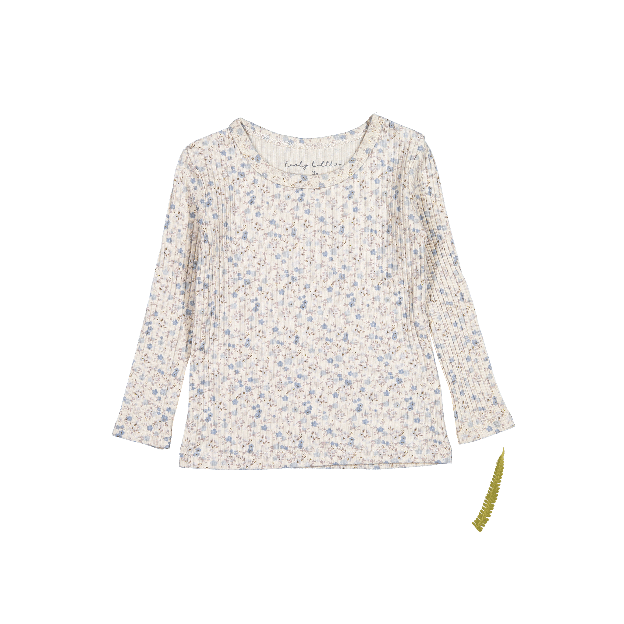 The Printed Long Sleeve Tee - Dusty Blue Floral