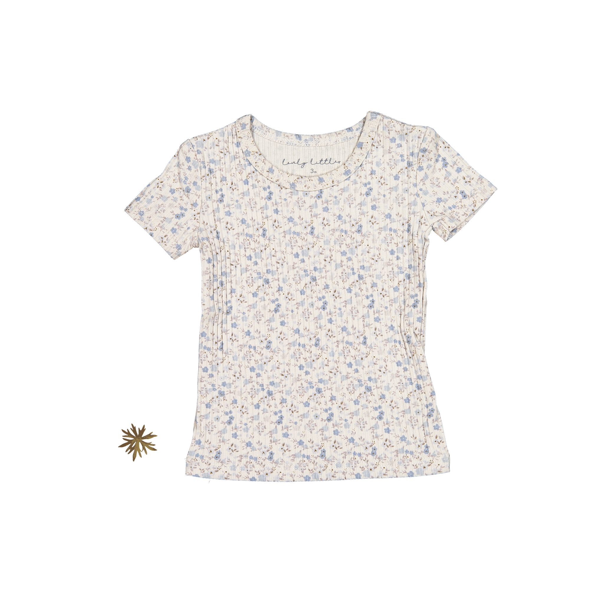 The Printed Short Sleeve Tee - Dusty Blue Floral