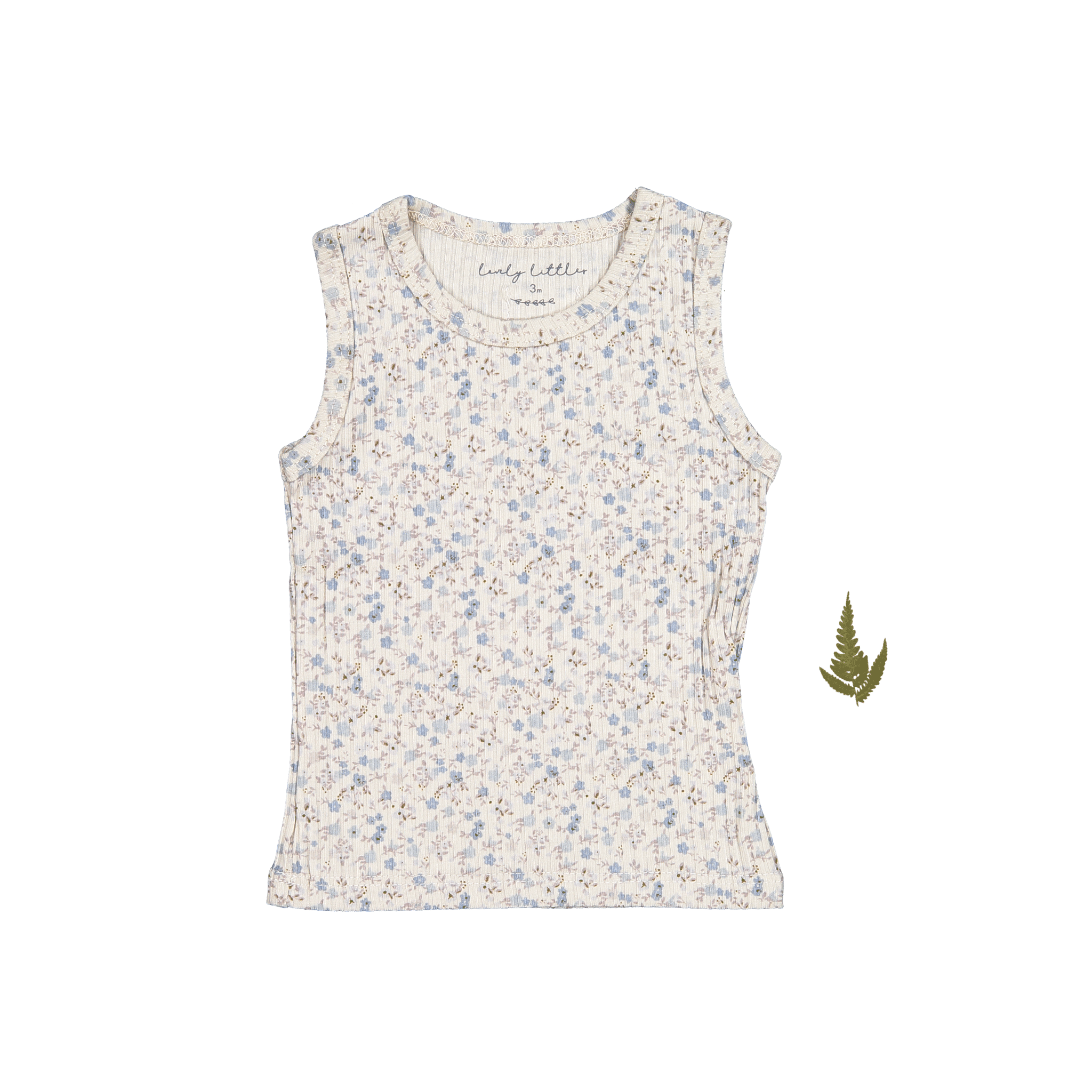 The Printed Tank - Dusty Blue Floral