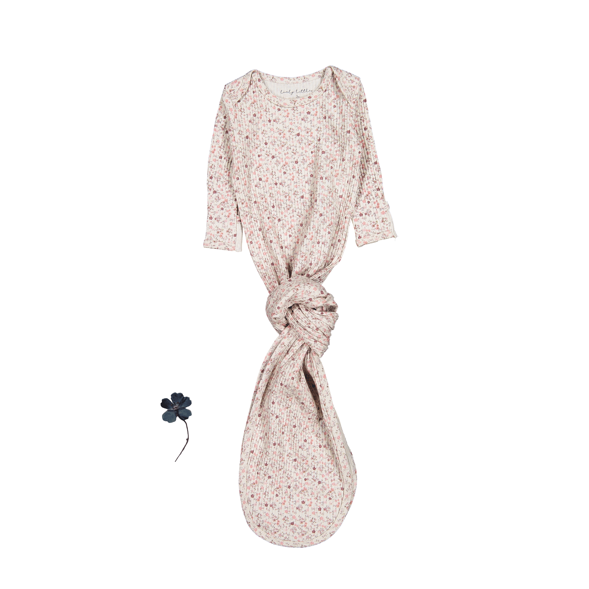 The Printed Baby Gown - Dusty Mauve Floral