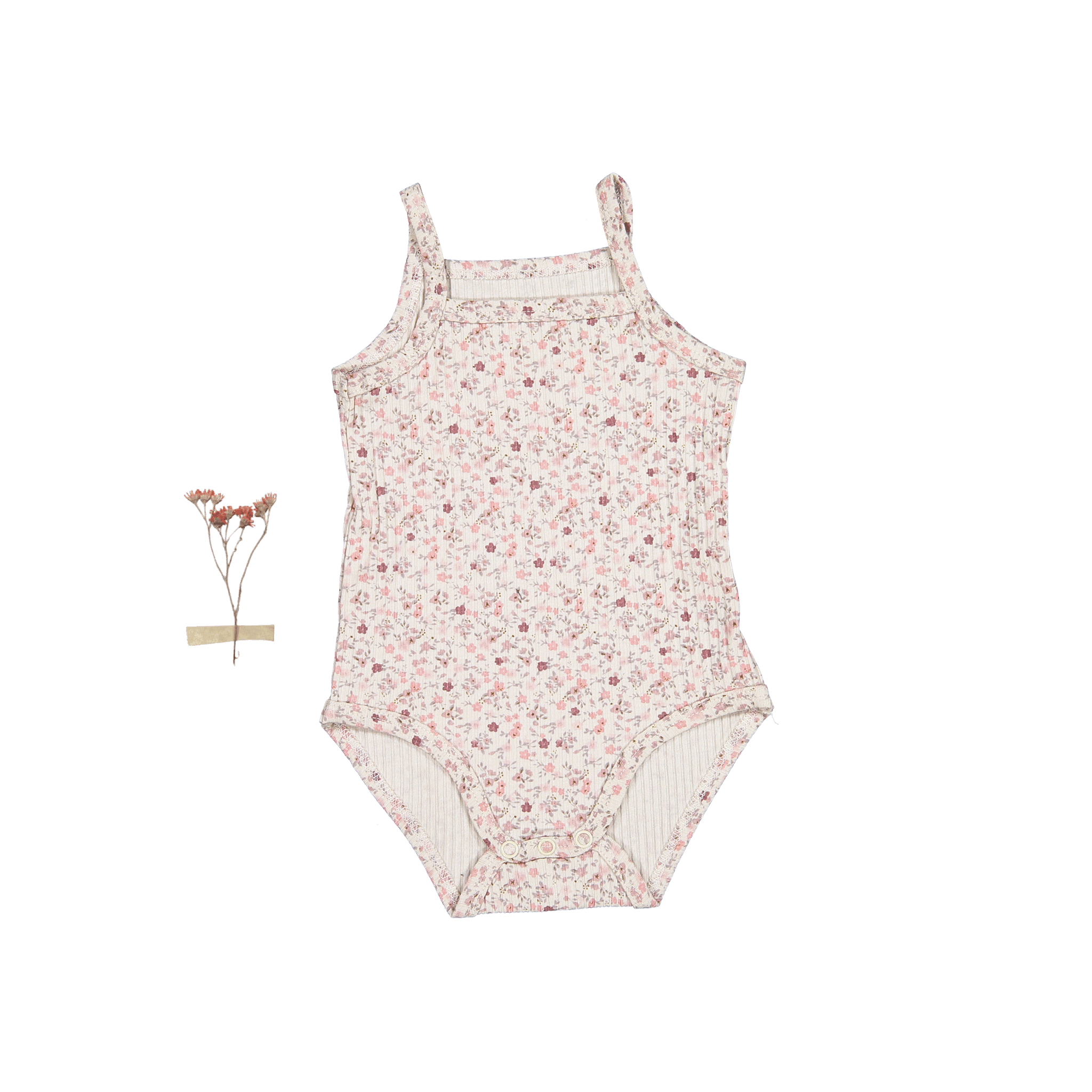 The Printed Tank Onesie - Dusty Mauve Floral