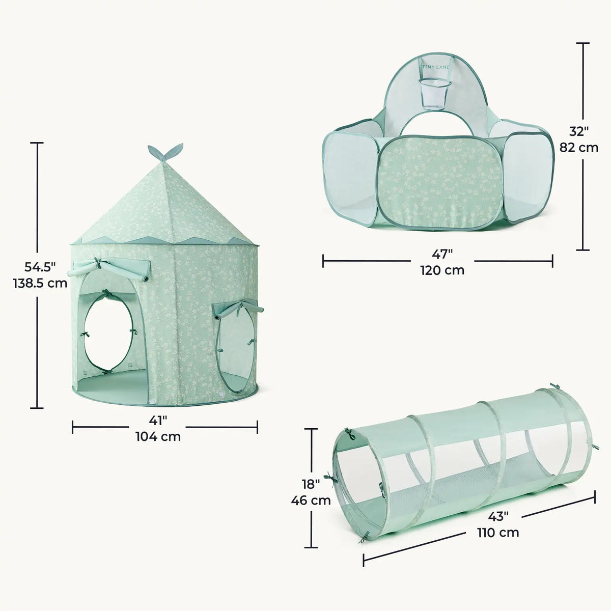 Tiny Land® Compact Adventure 3-in-1 Play Tunnel With no Balls
