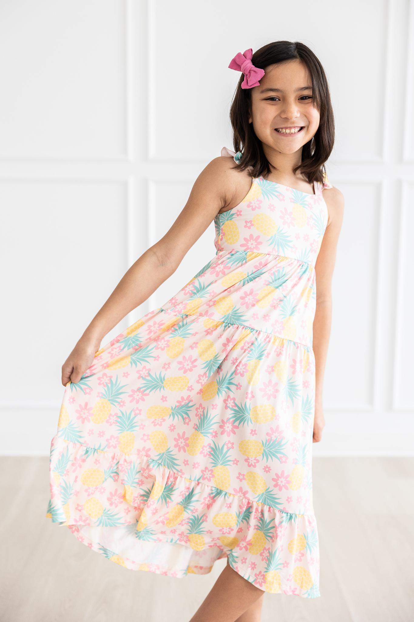 Pina Colada Ruffle Maxi Dress