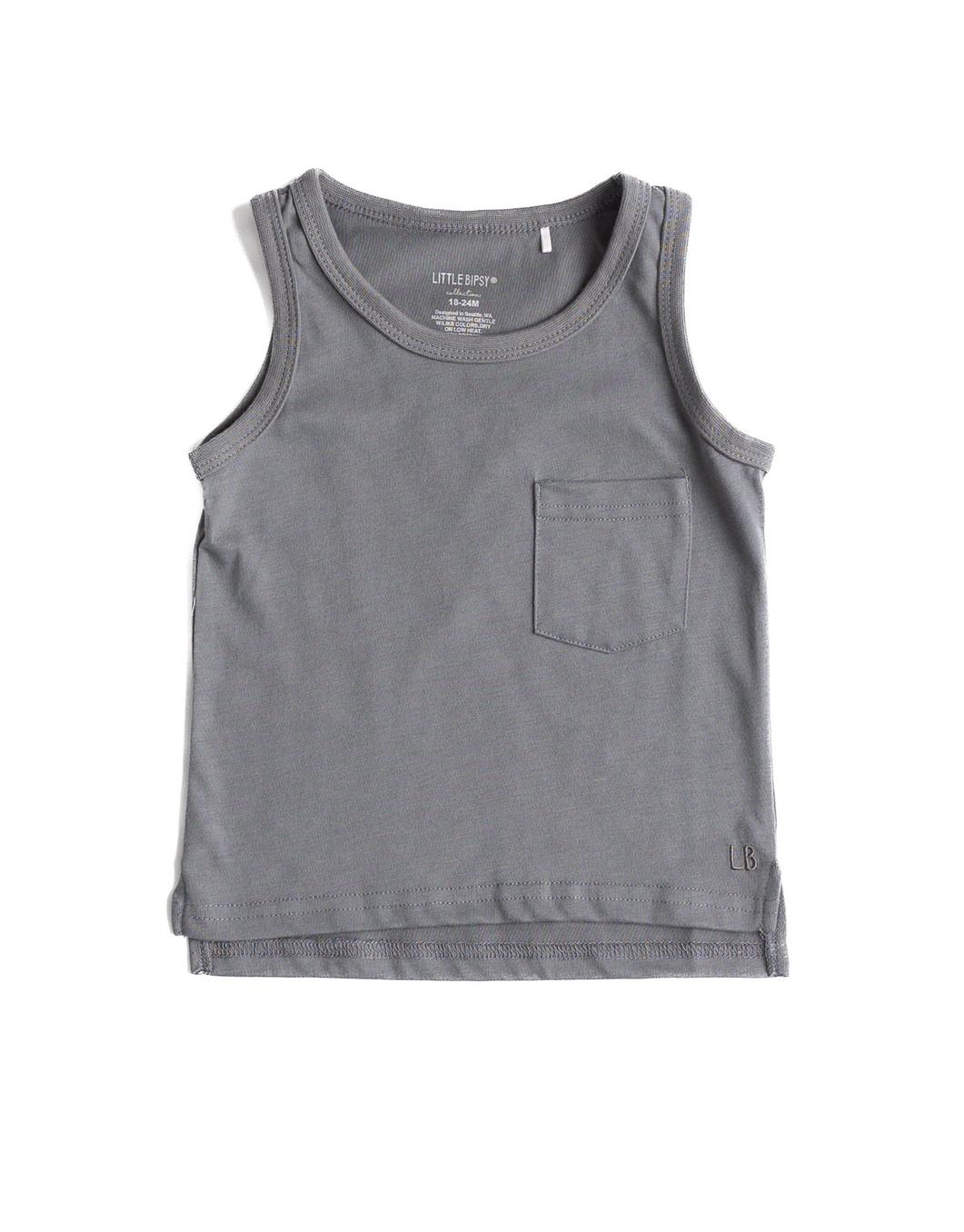 Baby Pocket Tank - Charcoal
