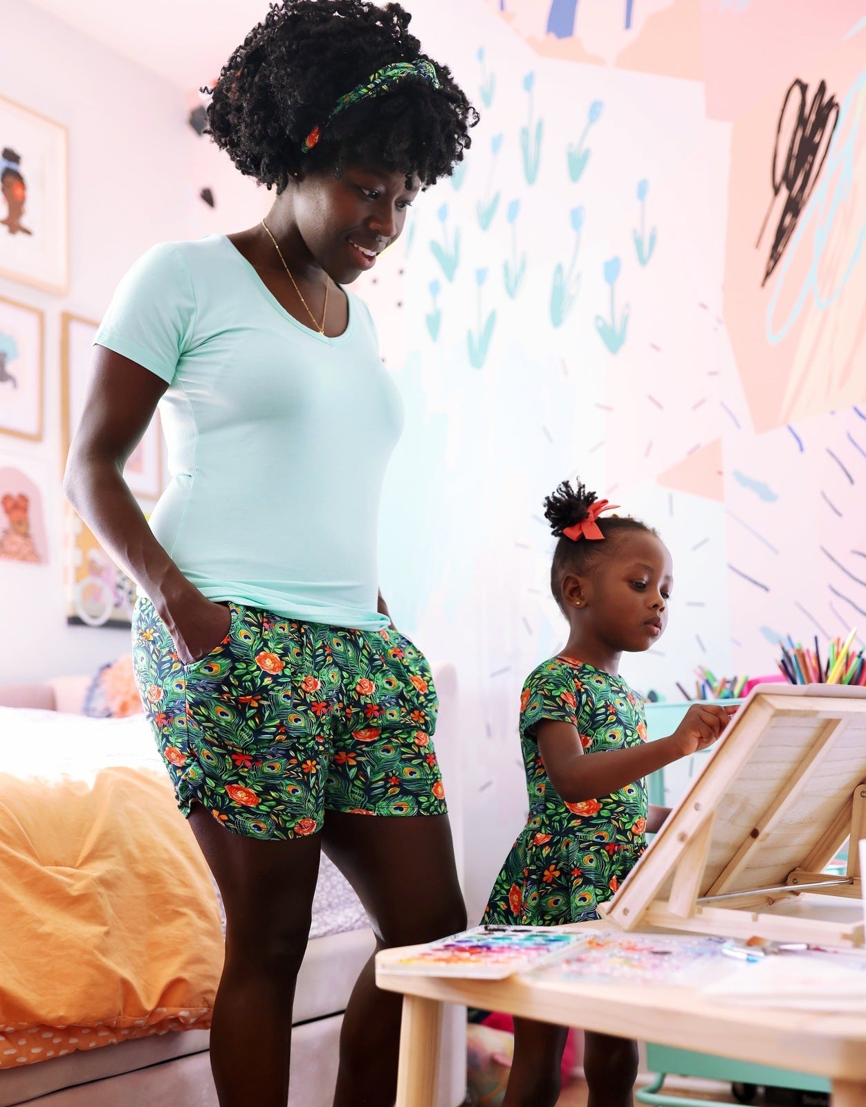 Peacock Floral Women's Lounge Shorts
