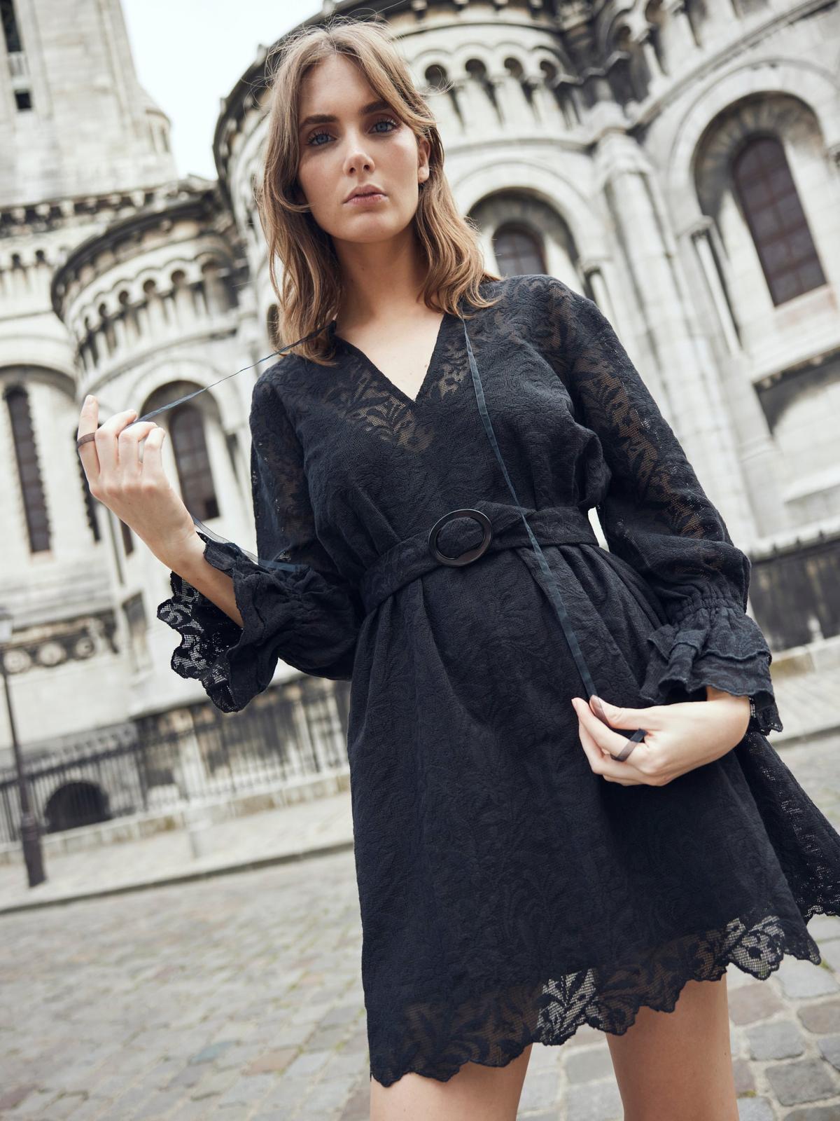 Lane Mini Dress - Black Crochet Lace - FINAL SALE