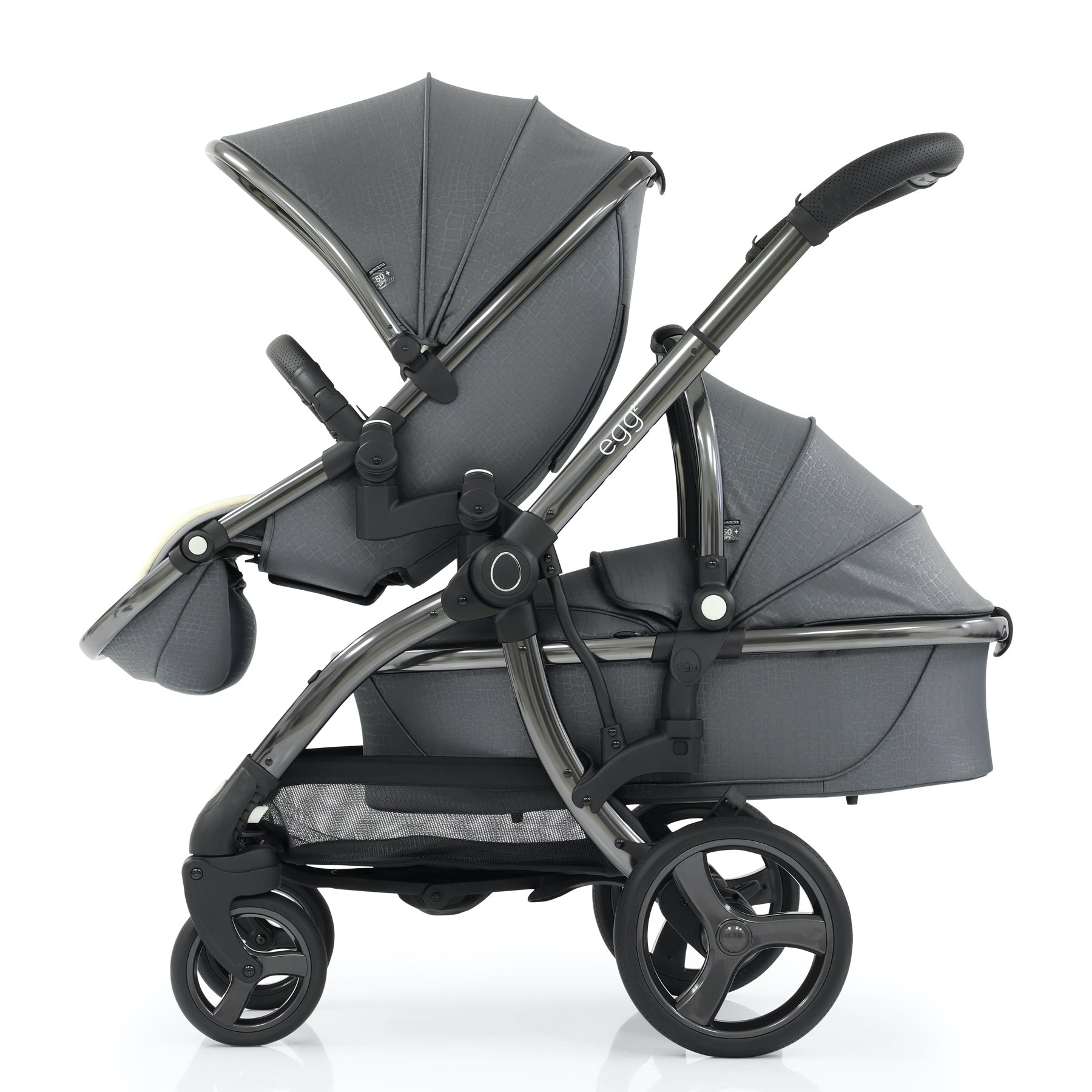 egg2® Double Stroller in Jurassic Grey Bundle