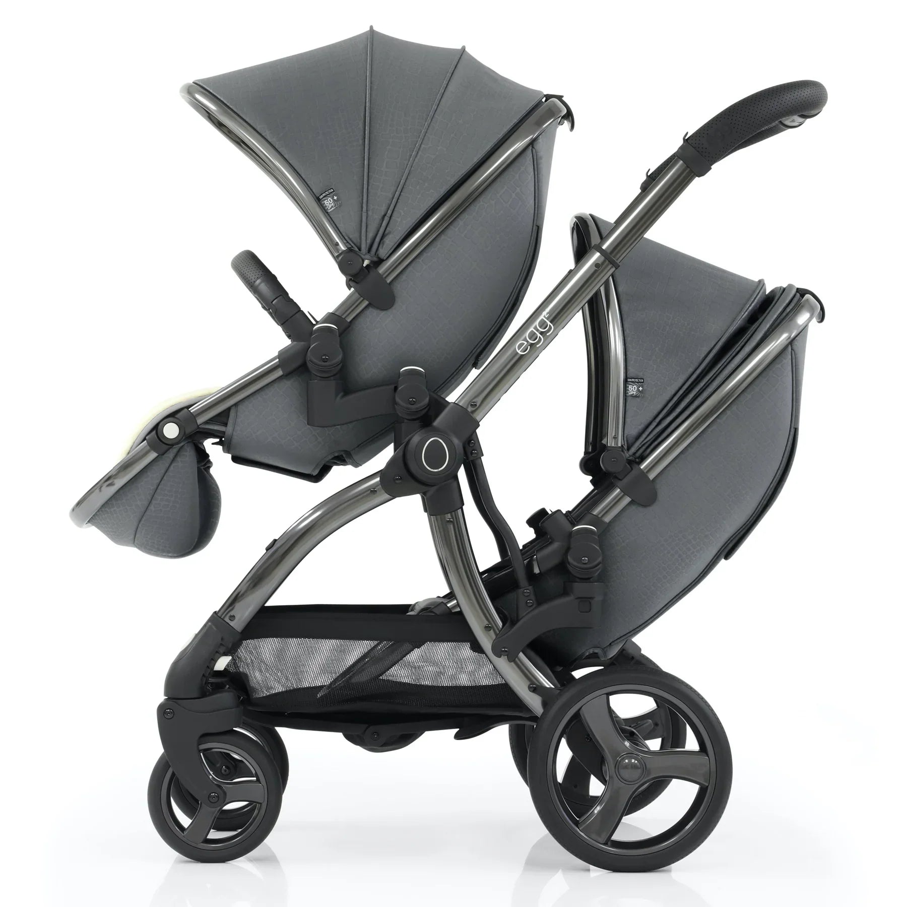 egg2® Double Stroller in Jurassic Grey Bundle