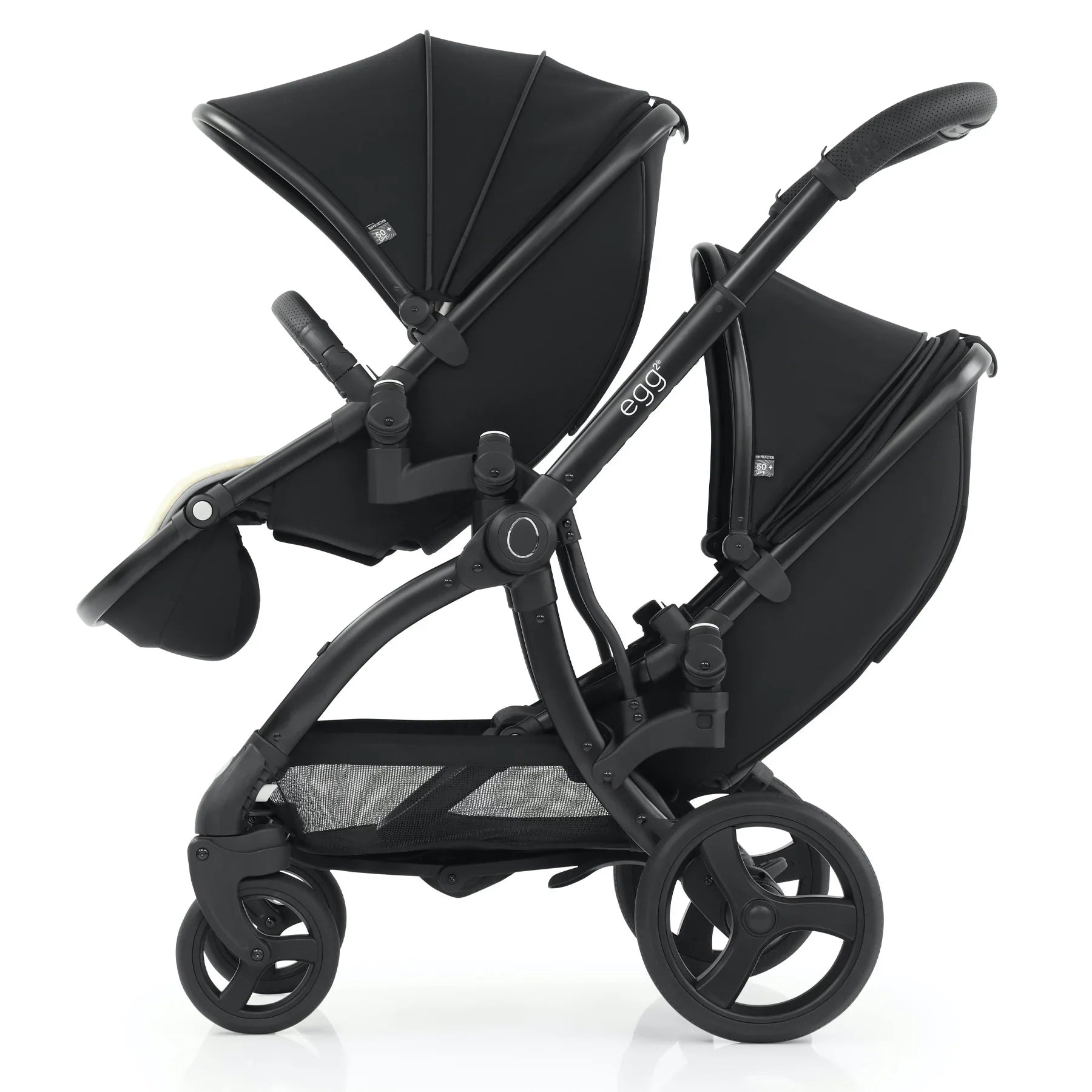 egg2® Double Stroller in Just Black