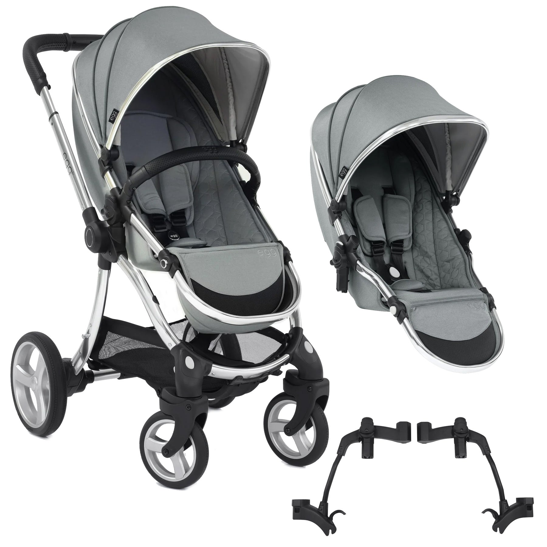 egg2® Double Stroller in Monument Grey