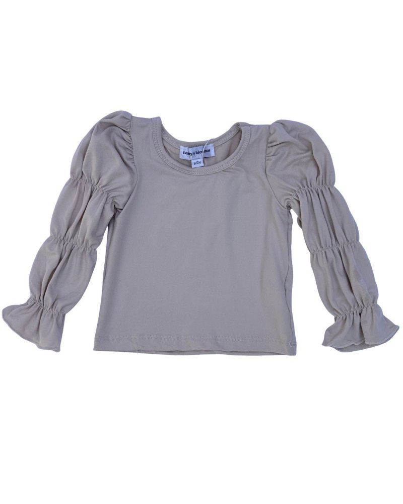 Elle Bubble Sleeve Top - Linen