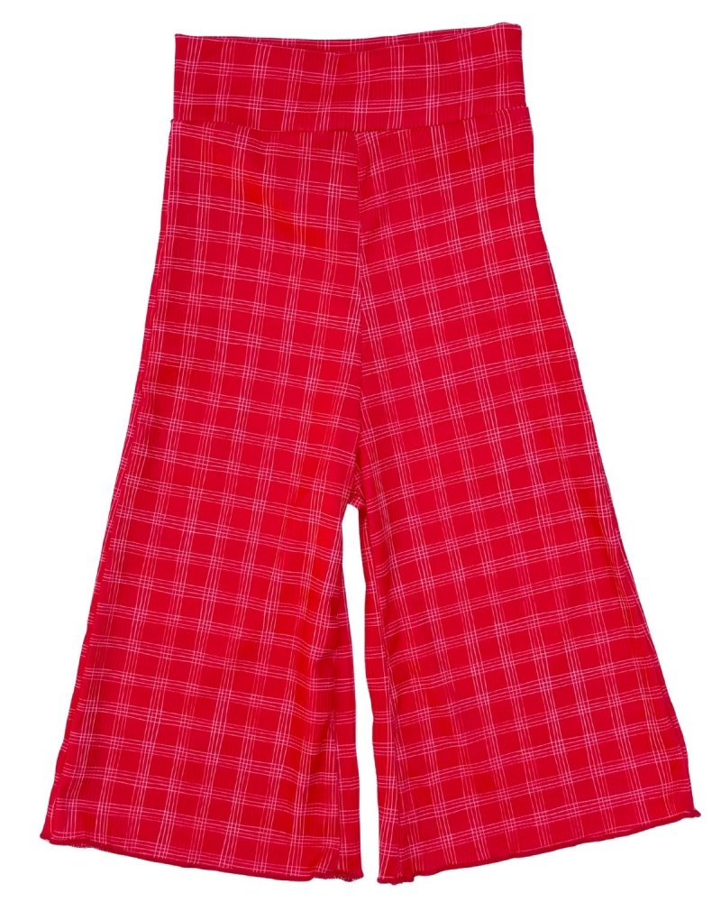 Elodie Wide-Leg High Waist Pants – Christmas Red