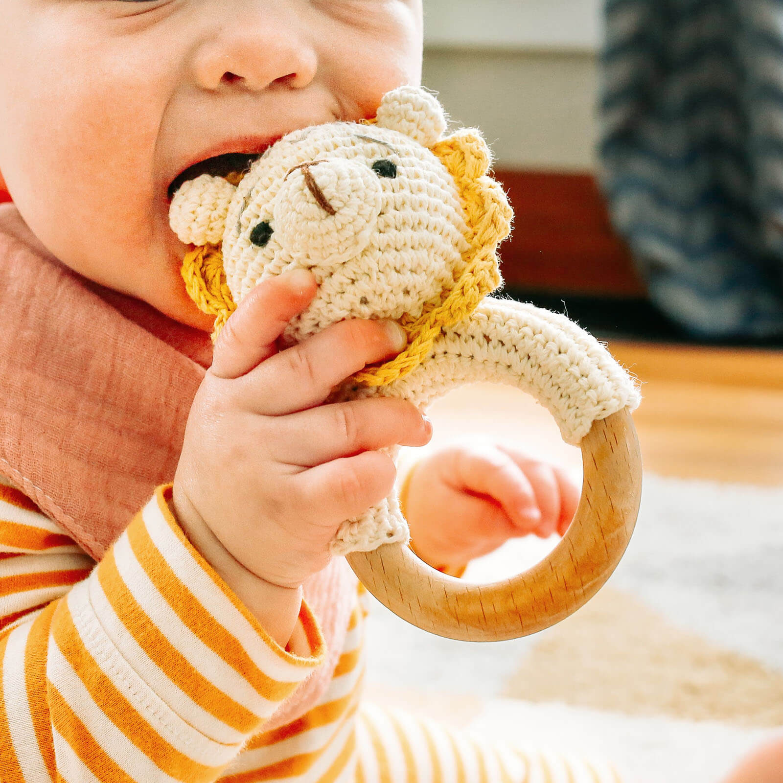 Animal Wooden Rattle Teether