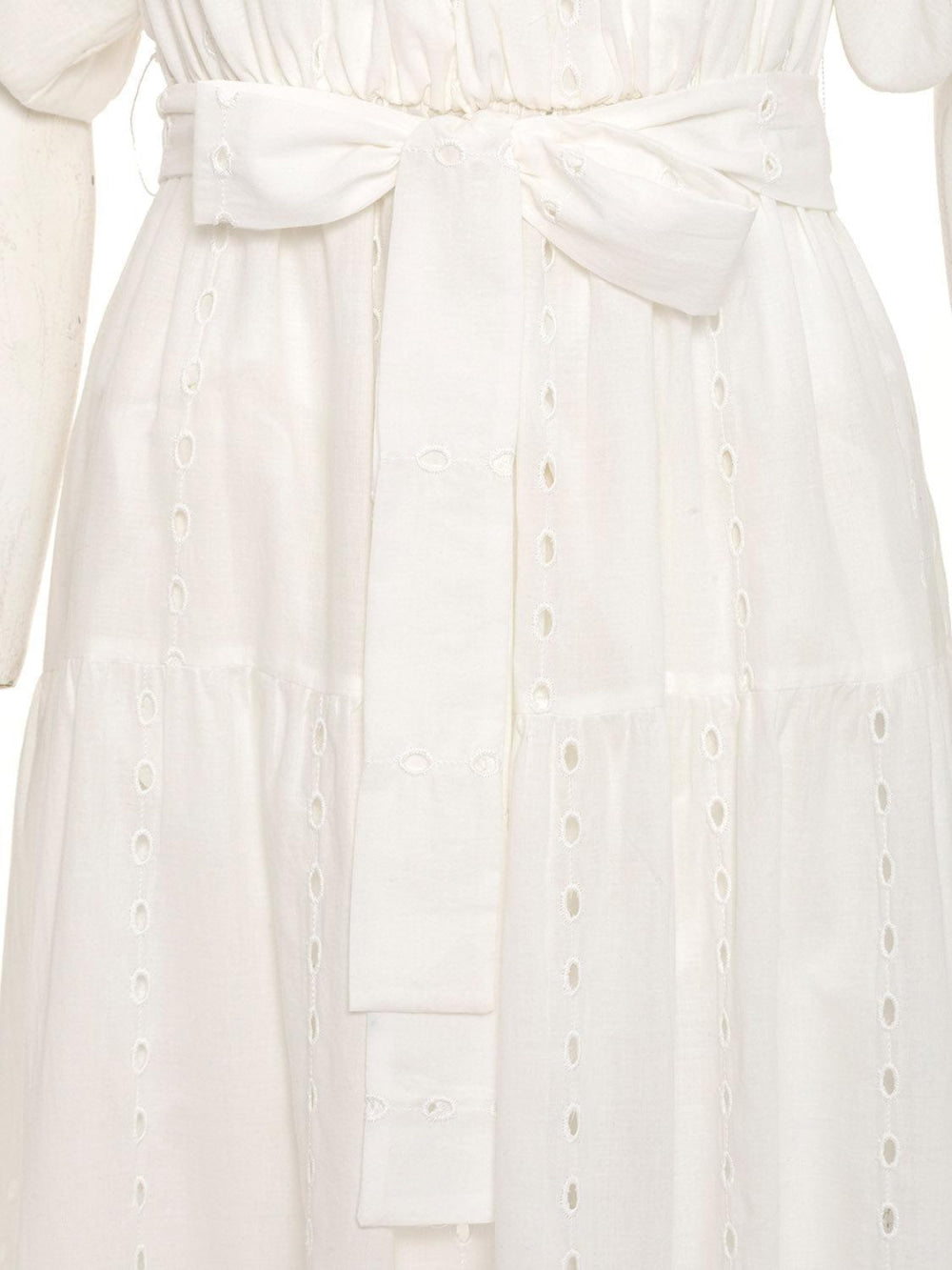 Embroidery Long Dress - off-white