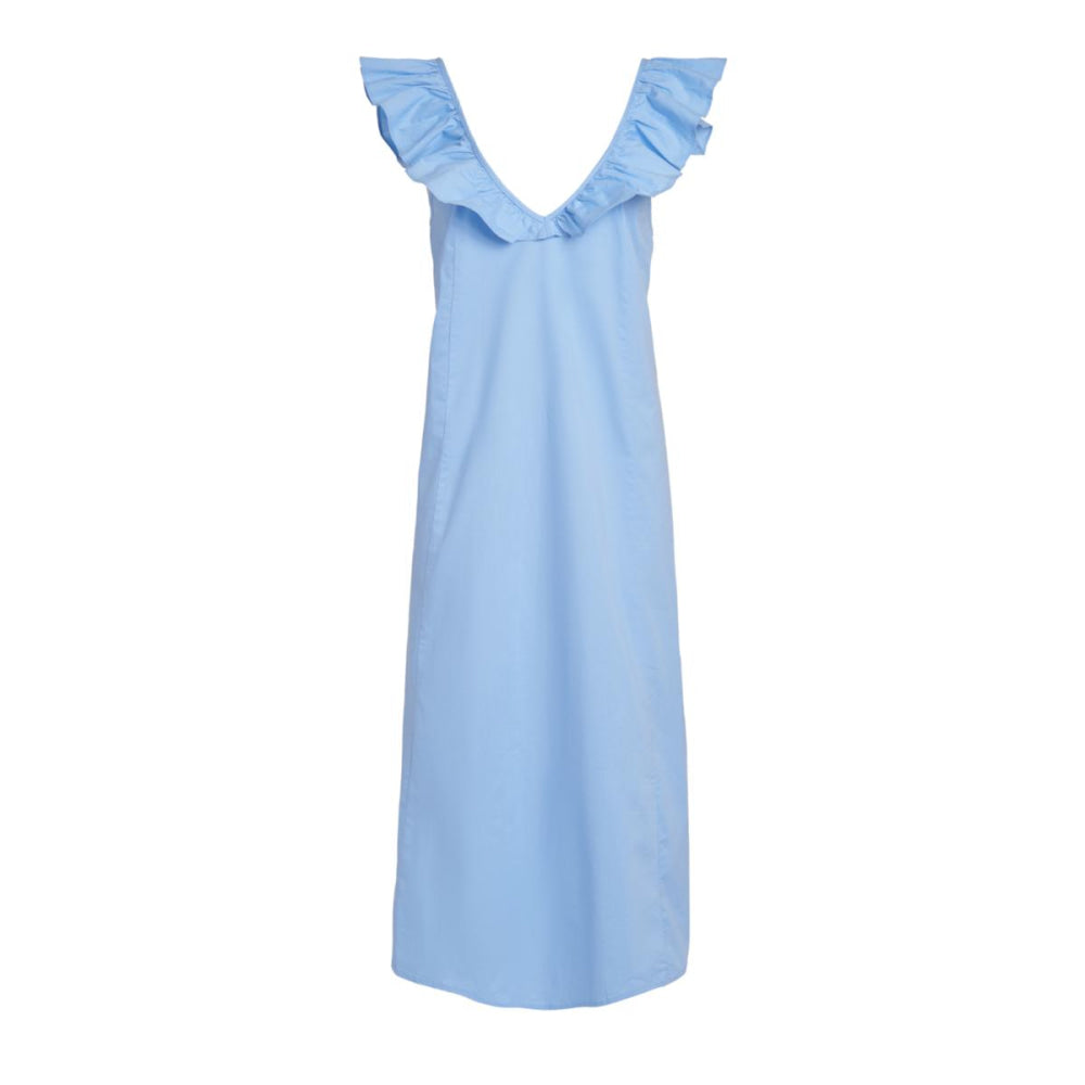 Erin Ruffle Midi Dress - Bluebird