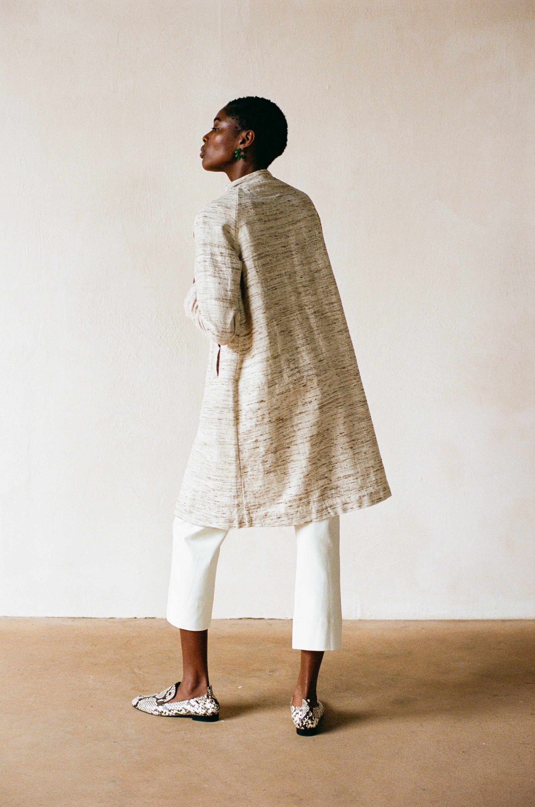 Silk Verde Coat - Bone