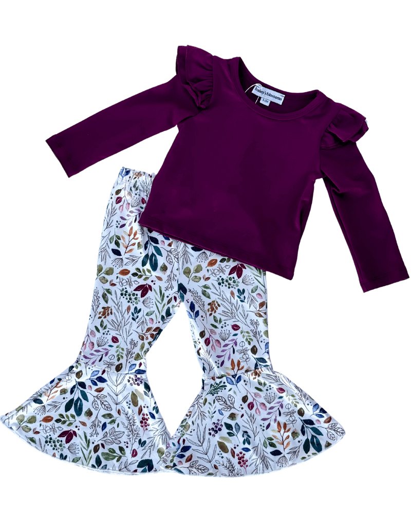 Evie Ruffle Shoulder Top - Plum