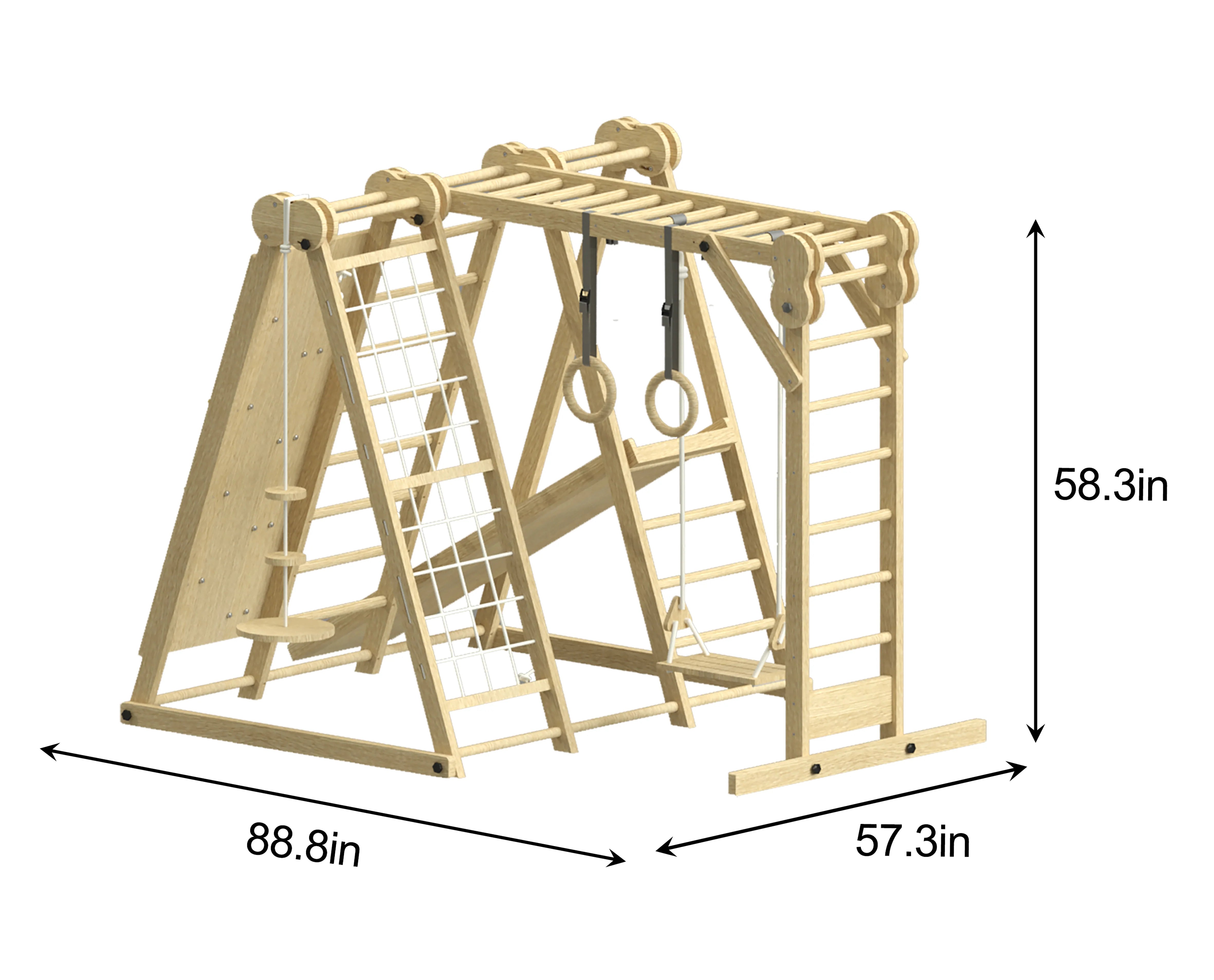 Chestnut - 8-in-1 Indoor Jungle Gym for Toddlers Indoor Avenlur.com   