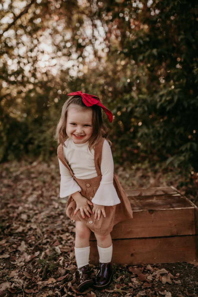 Fallon Corduroy Suspender Skirt - Praline