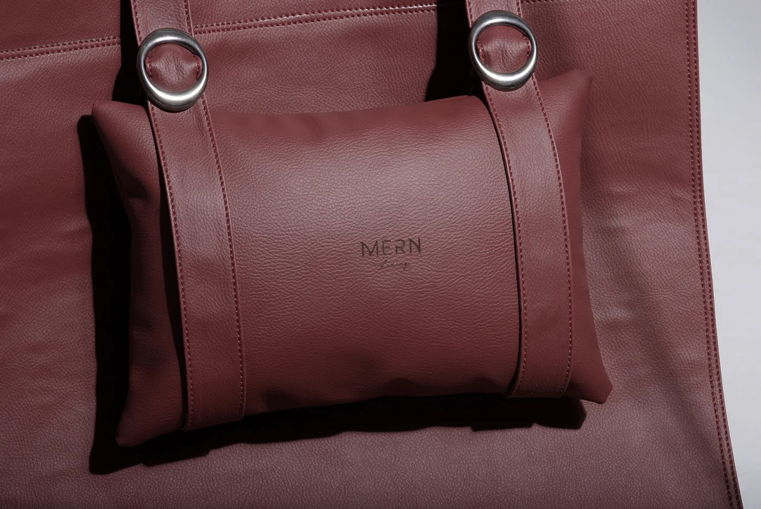 Faux Leather Round Hanging Chair Burgundy
