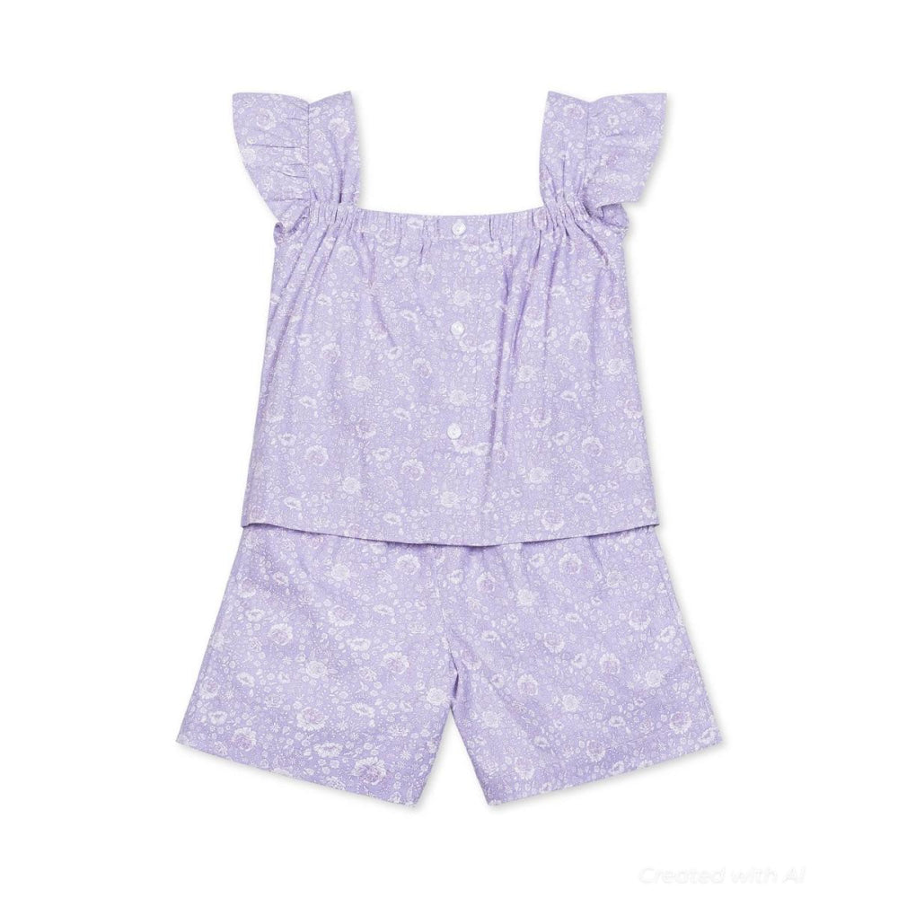 Faux Top Romper - Lavender Fields Floral