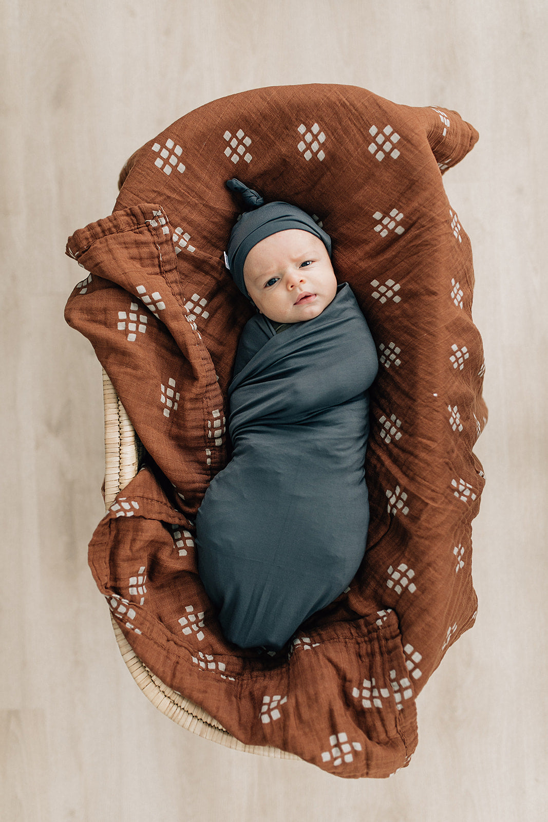 Charcoal Bamboo Hat OR Head Wrap Set  Mebie Baby   