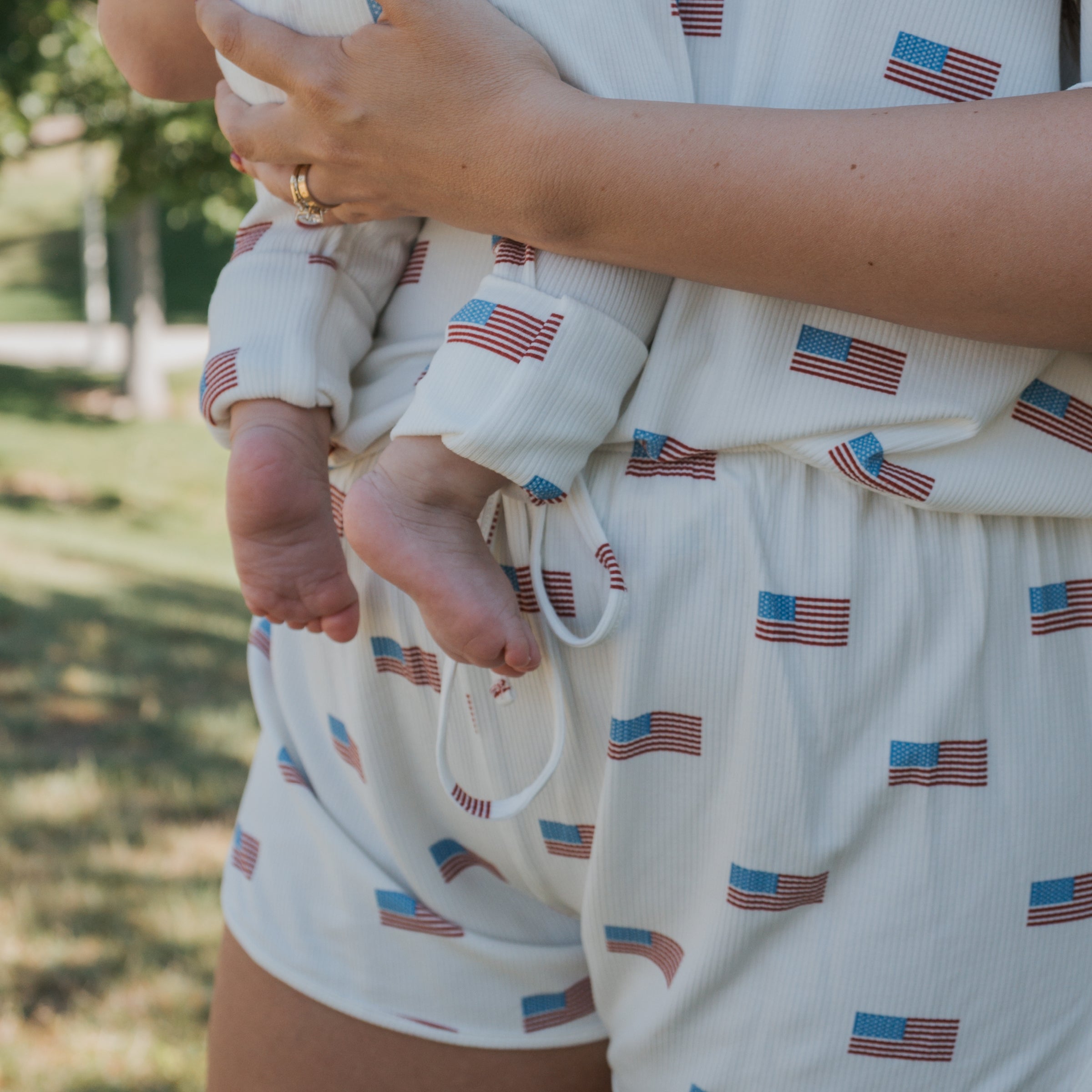 Bamboo Zip Pajamas | Americana Ribbed